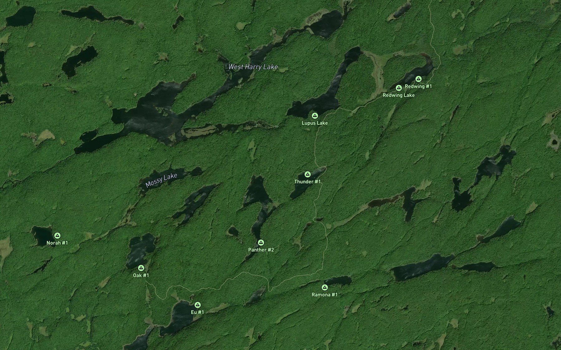 Satellite map of the Lupus Creek