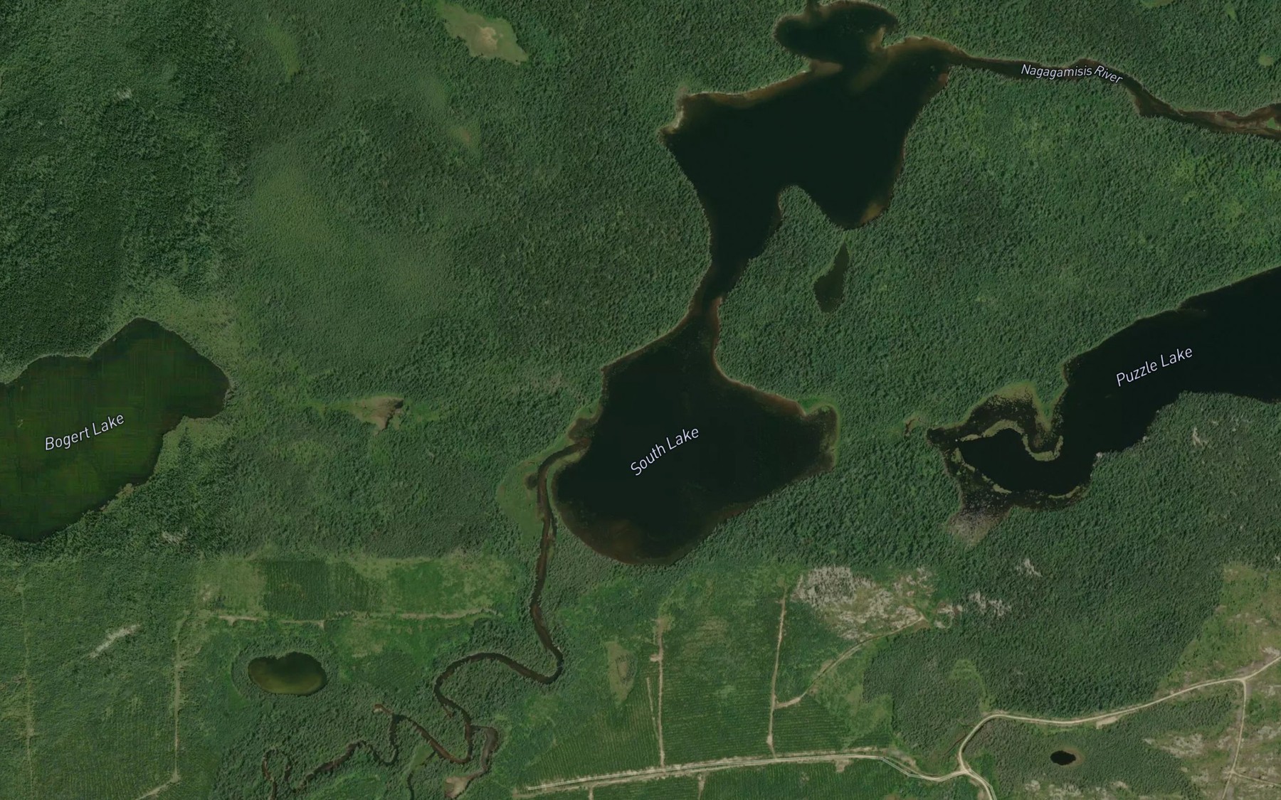 Satellite map of the Cedar Creek
