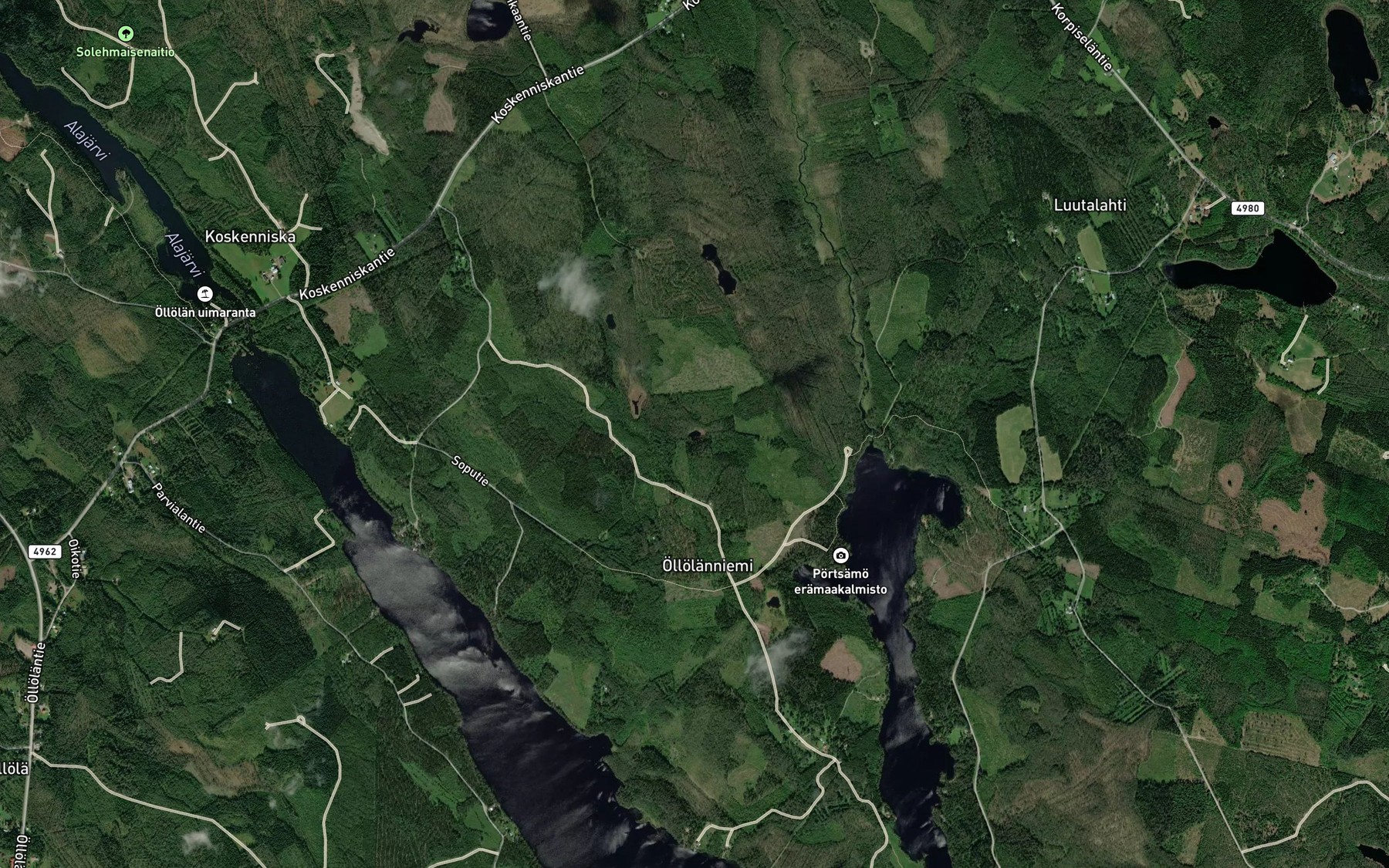 Satellite map of the Sortolampi