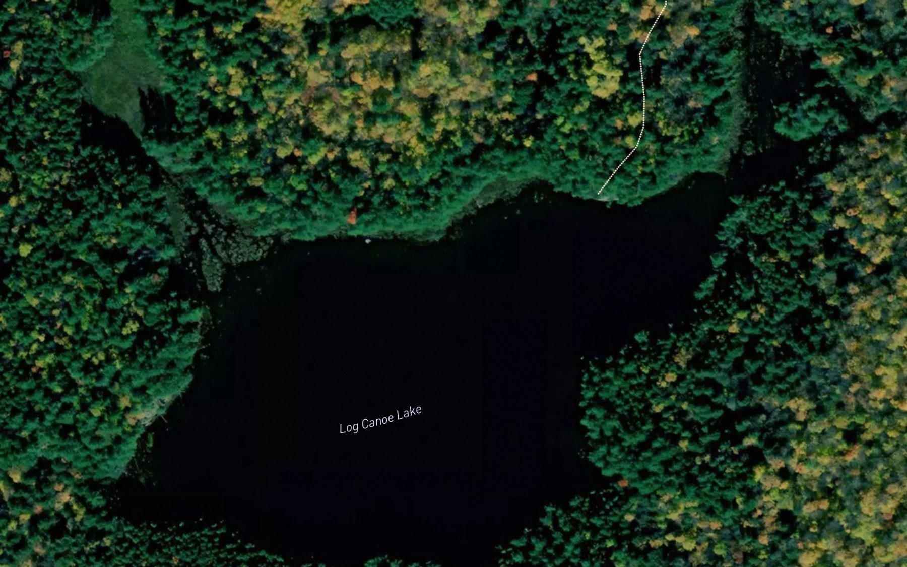 Satellite map of the Log Canoe Lake