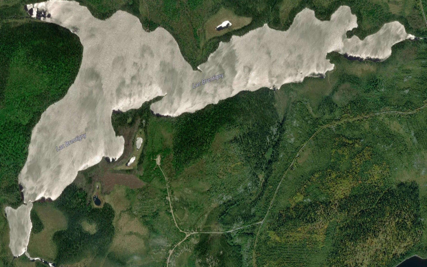 Satellite map of the Lac Brentigny