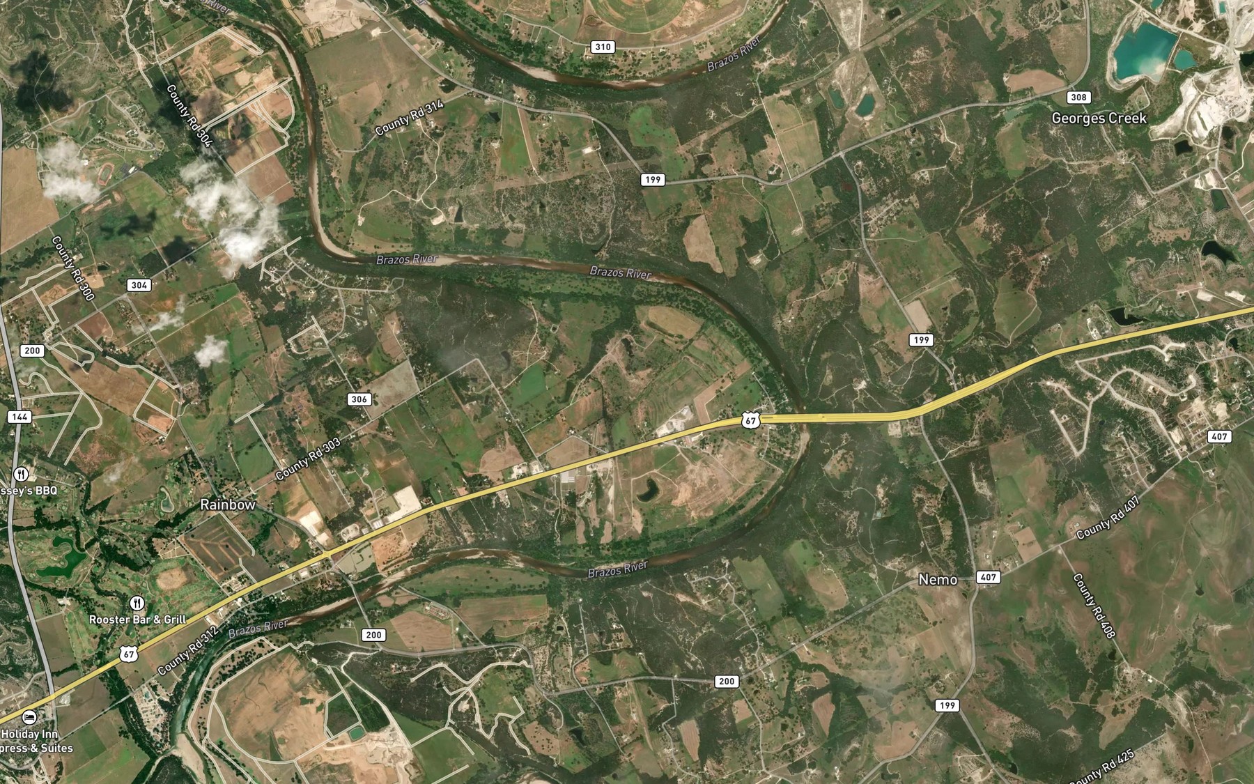 Satellite map of the Turner Bend