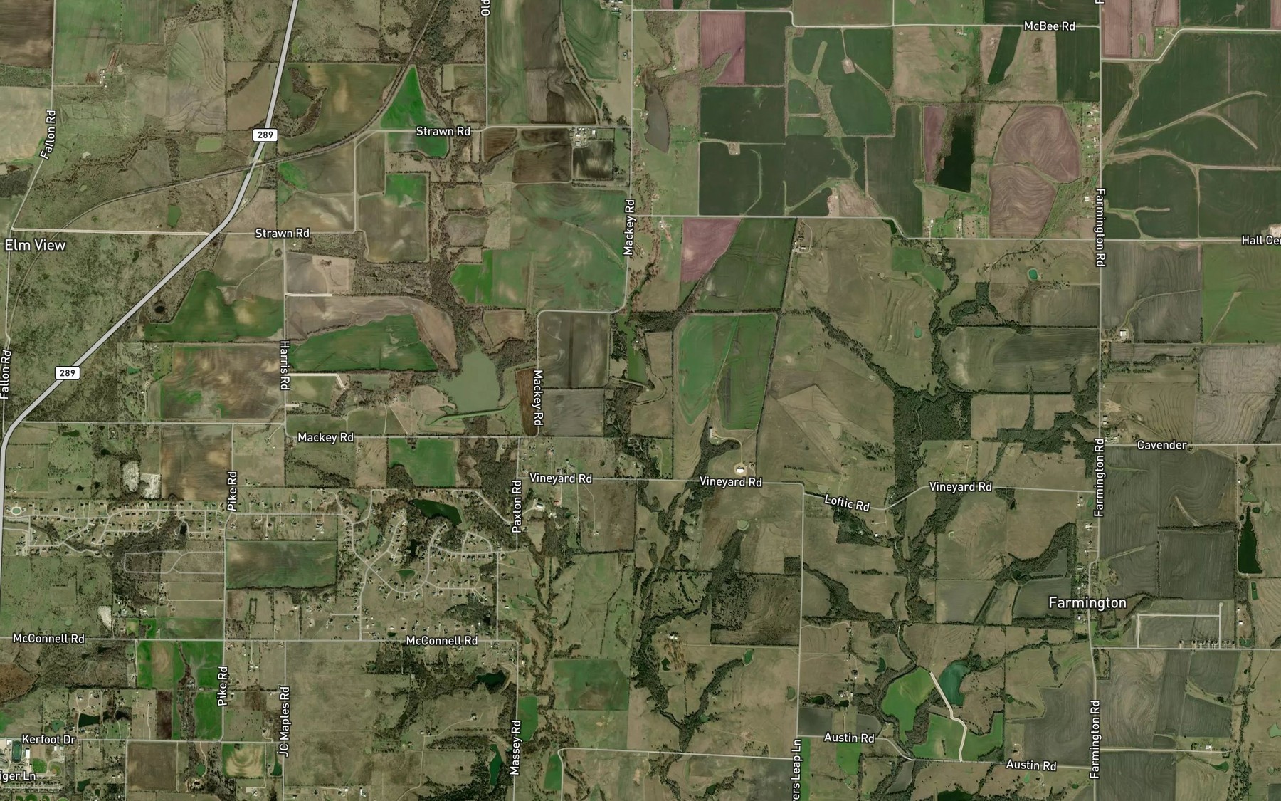 Satellite map of the Soil Conservation Service Site 19 Reservoir