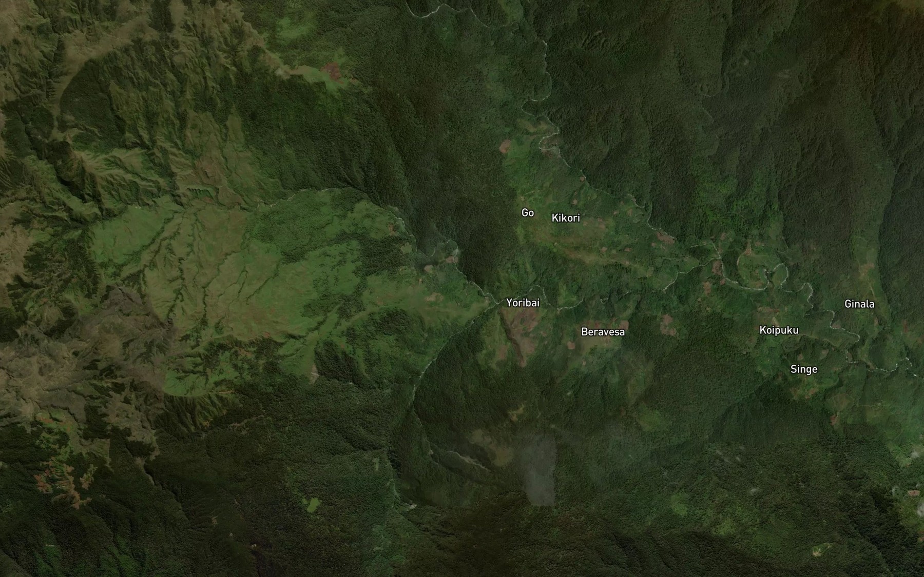 Satellite map of the Sindaba River