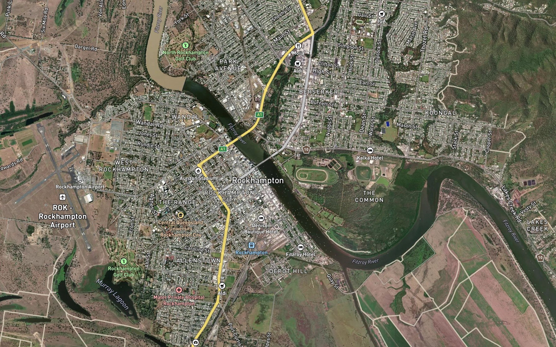 Satellite map of the Fitzroy Pony Club