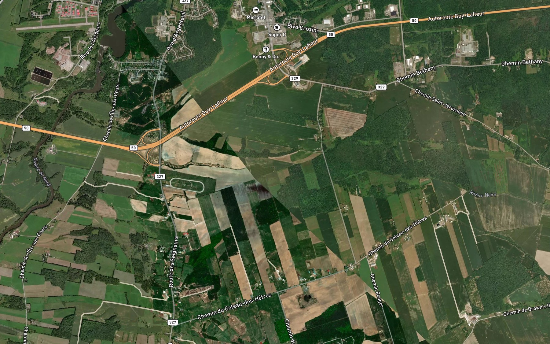 Satellite map of the Ruisseau Smith