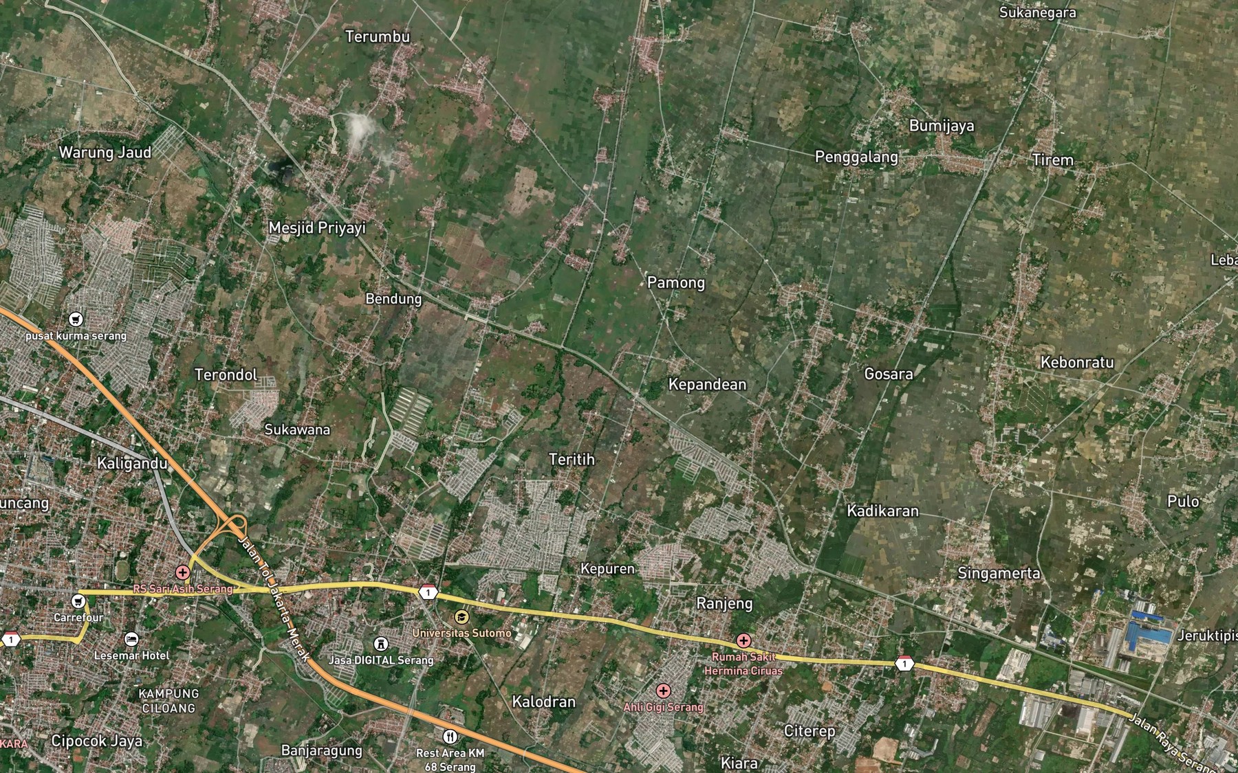 Satellite map of the Kali Sekunderciwaka