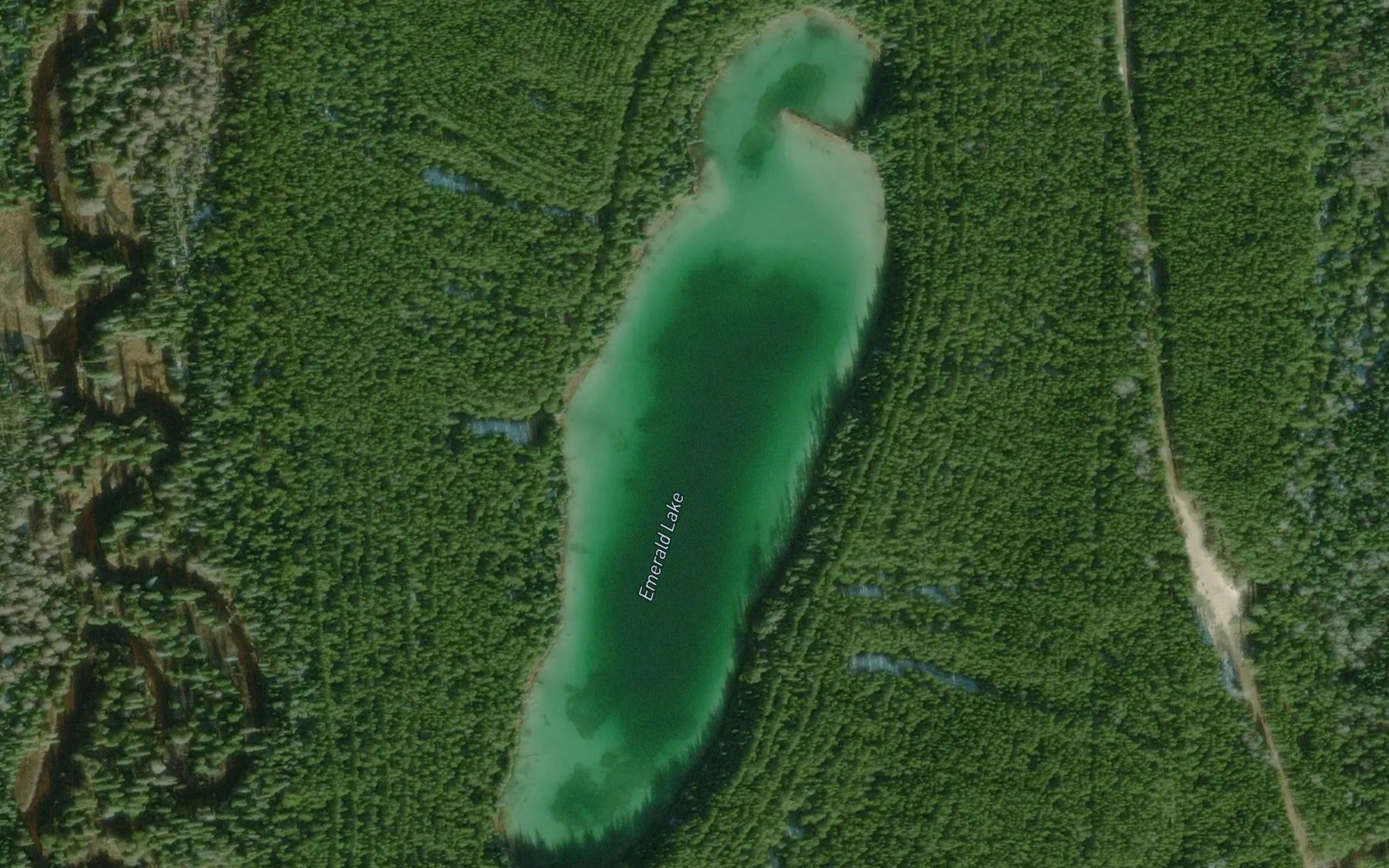 Satellite map of the Emerald Lake