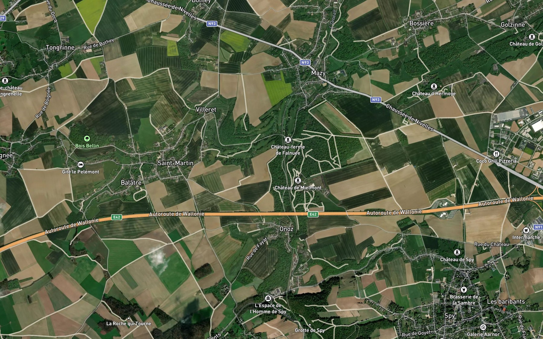 Satellite map of the Ligne