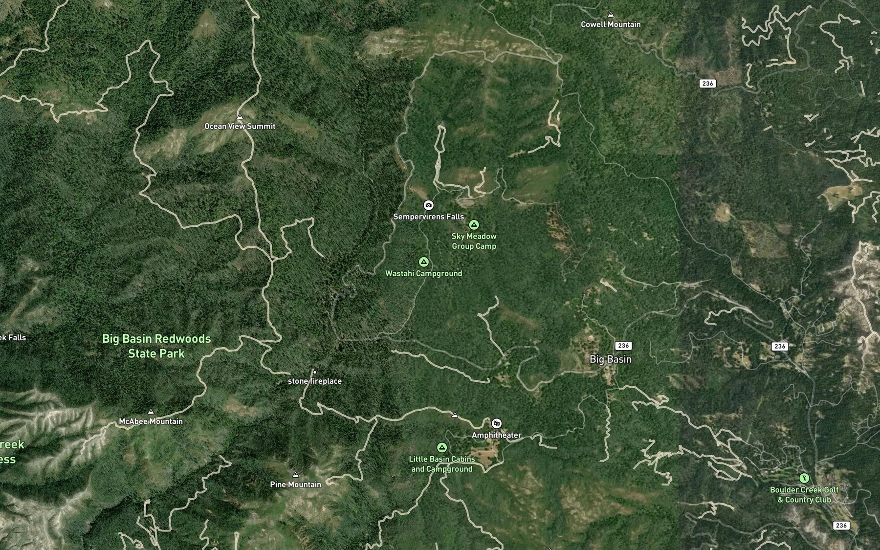 Satellite map of the Union Creek