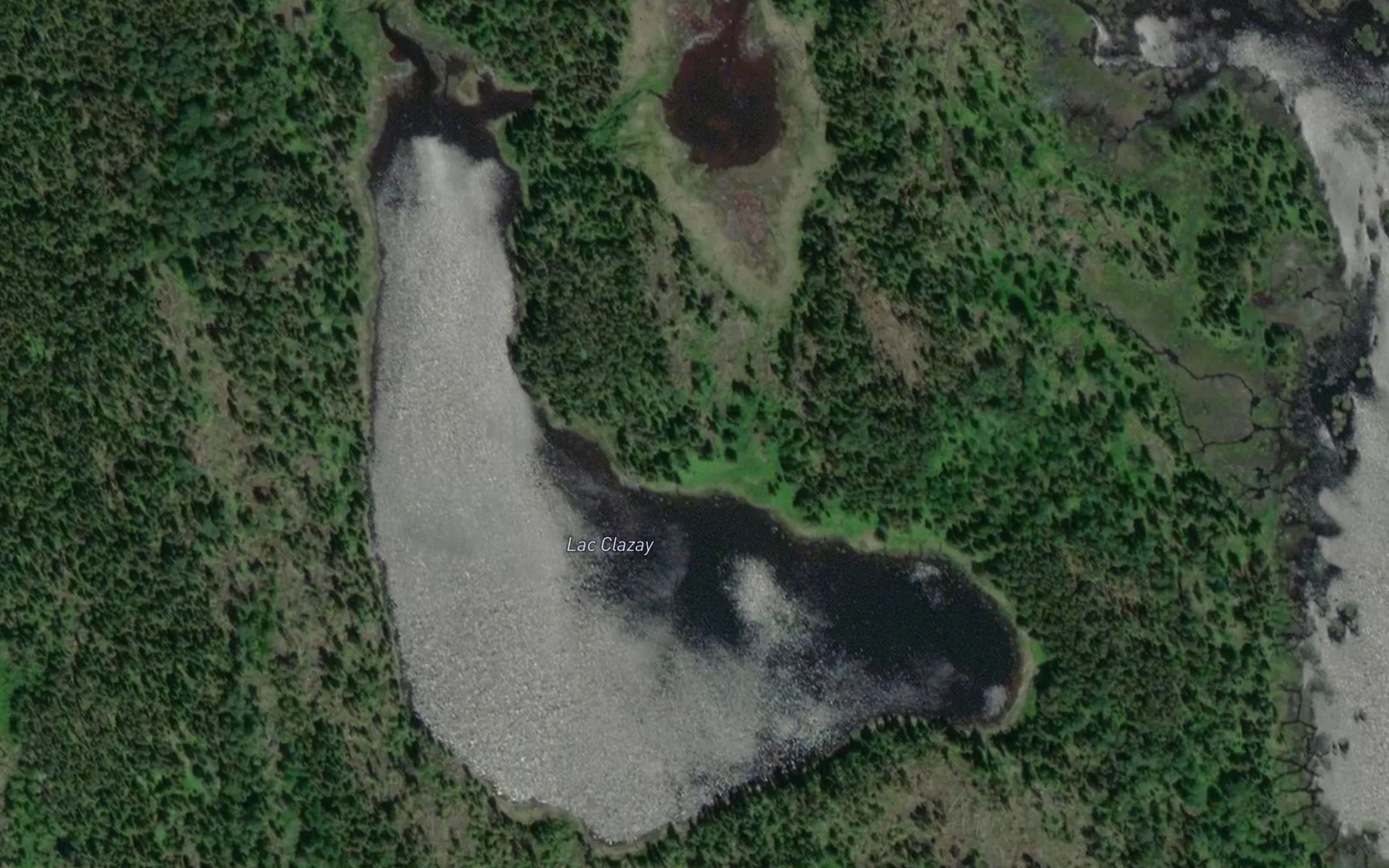 Satellite map of the Lac Clazay