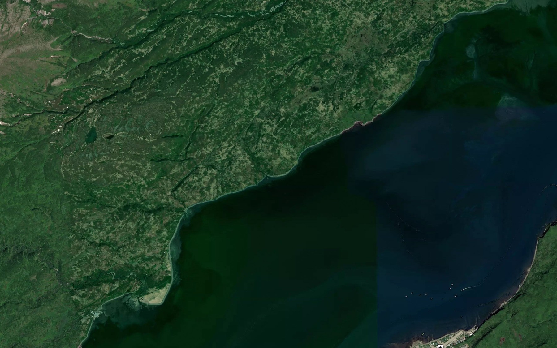 Satellite map of the Boomers Cove