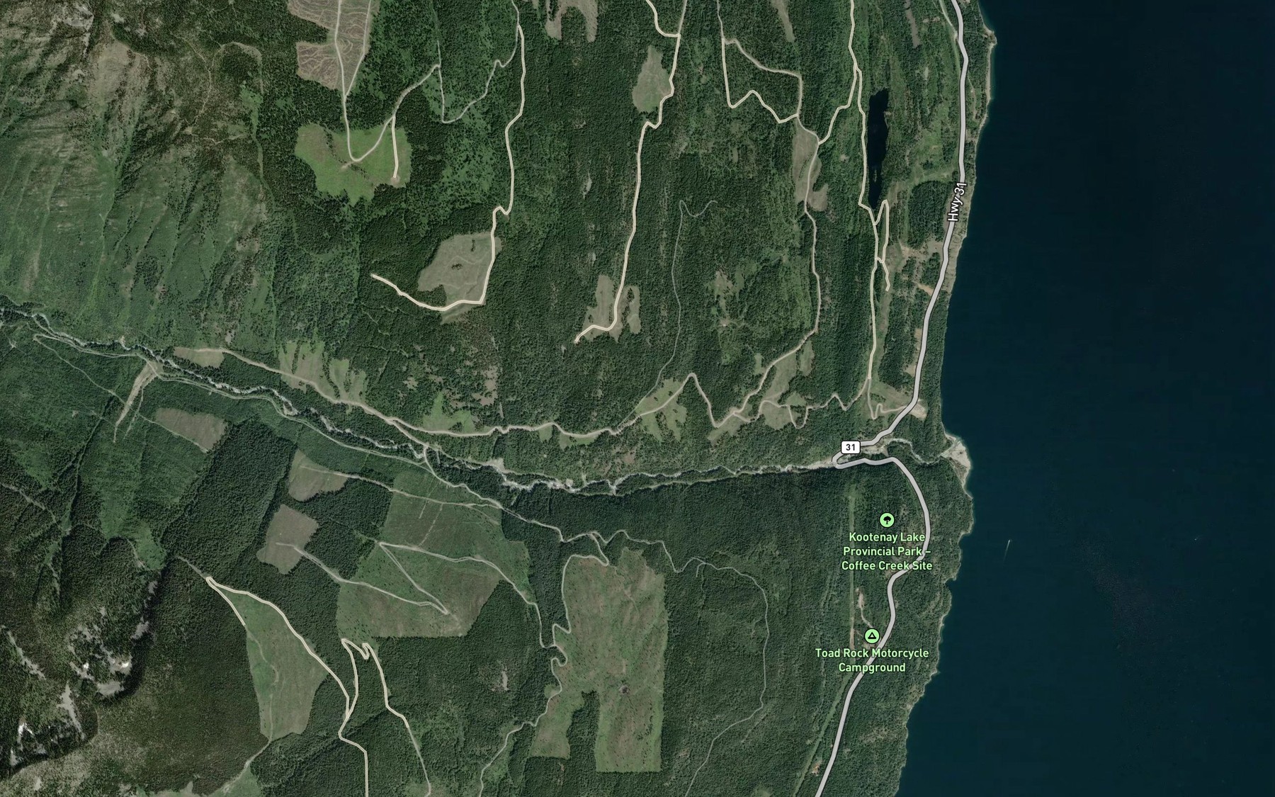 Satellite map of the Mosquito Creek