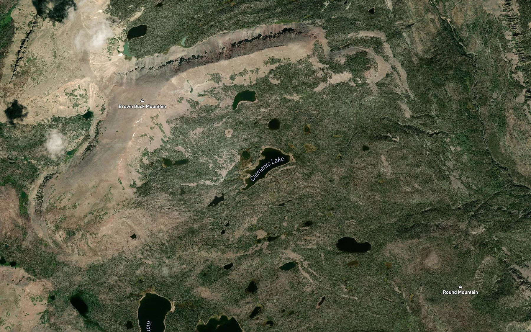 Satellite map of the Clement Lake