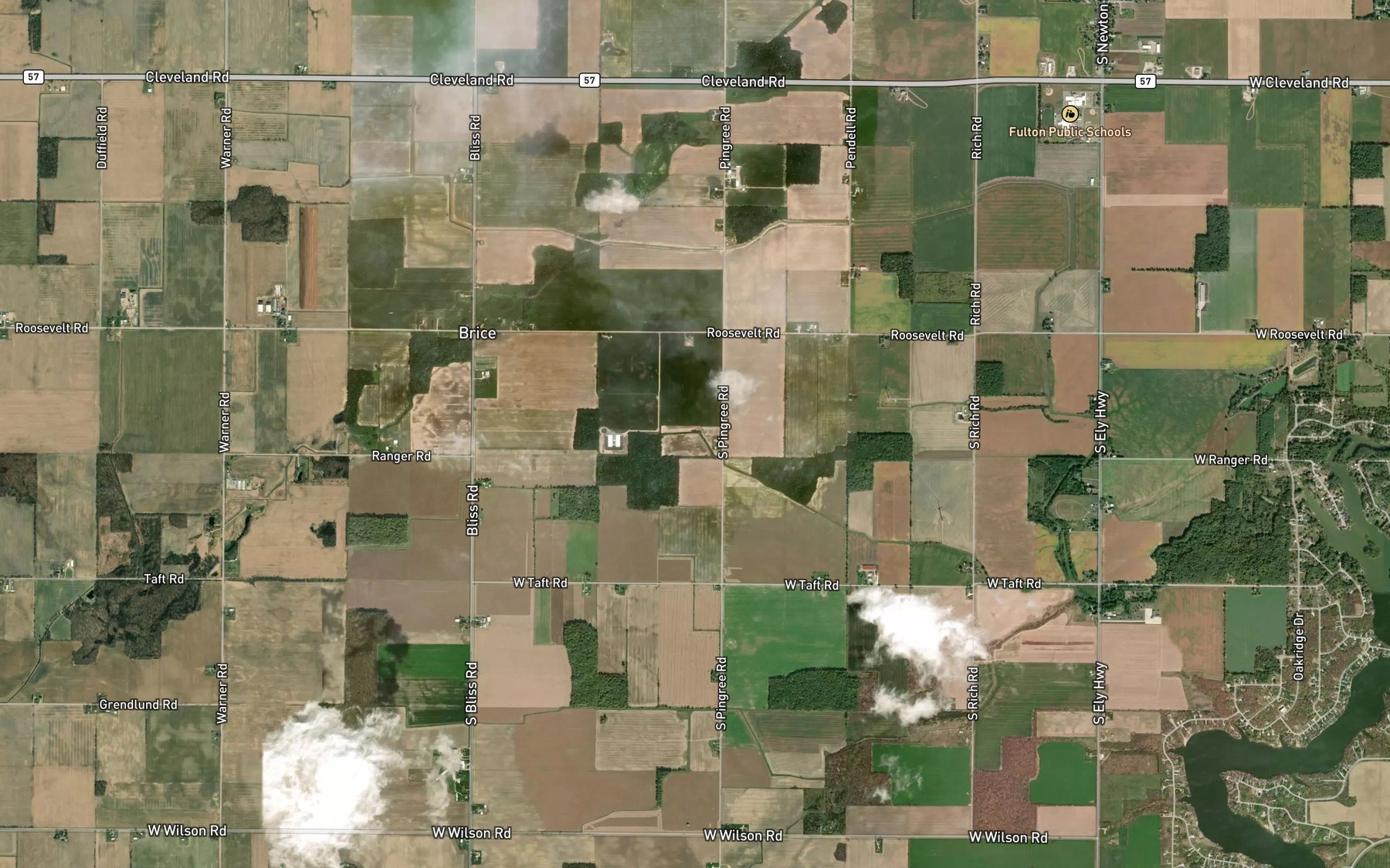 Satellite map of the Casteel Drain