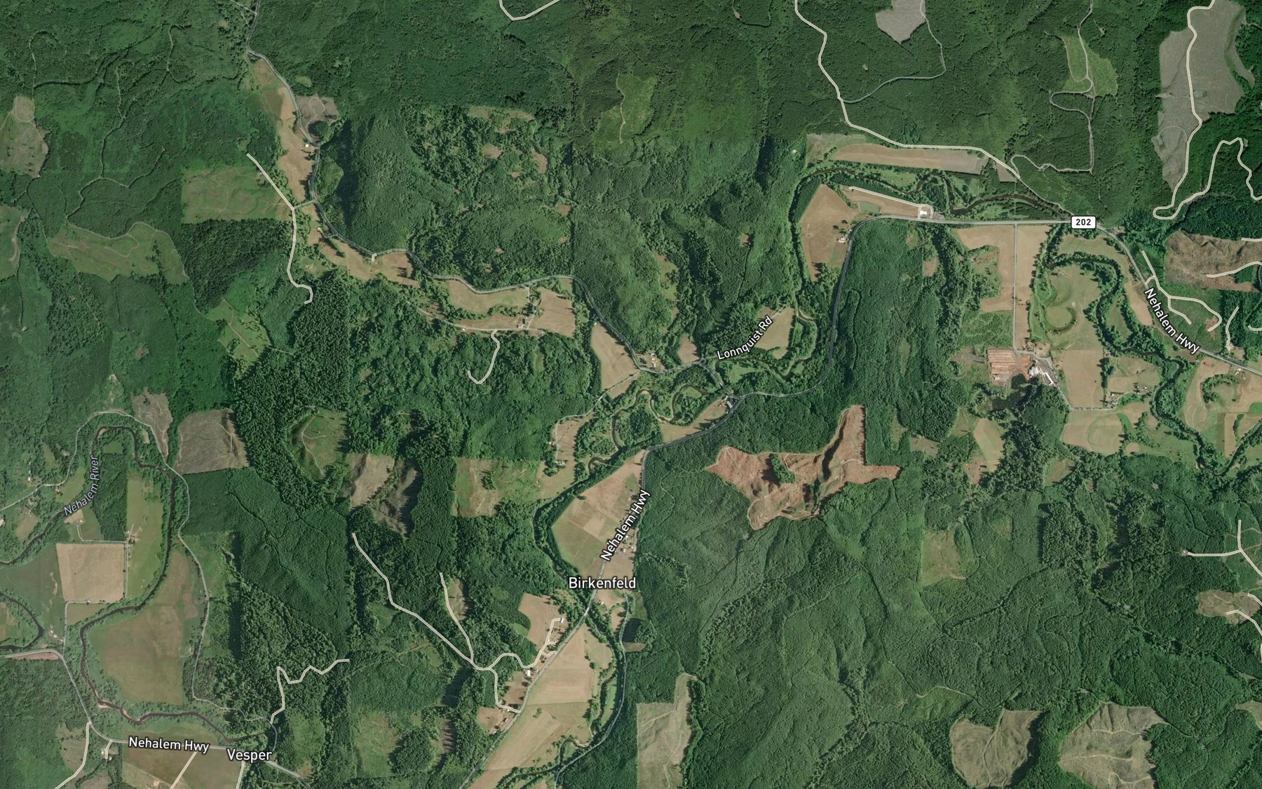 Satellite map of the Beaver Creek