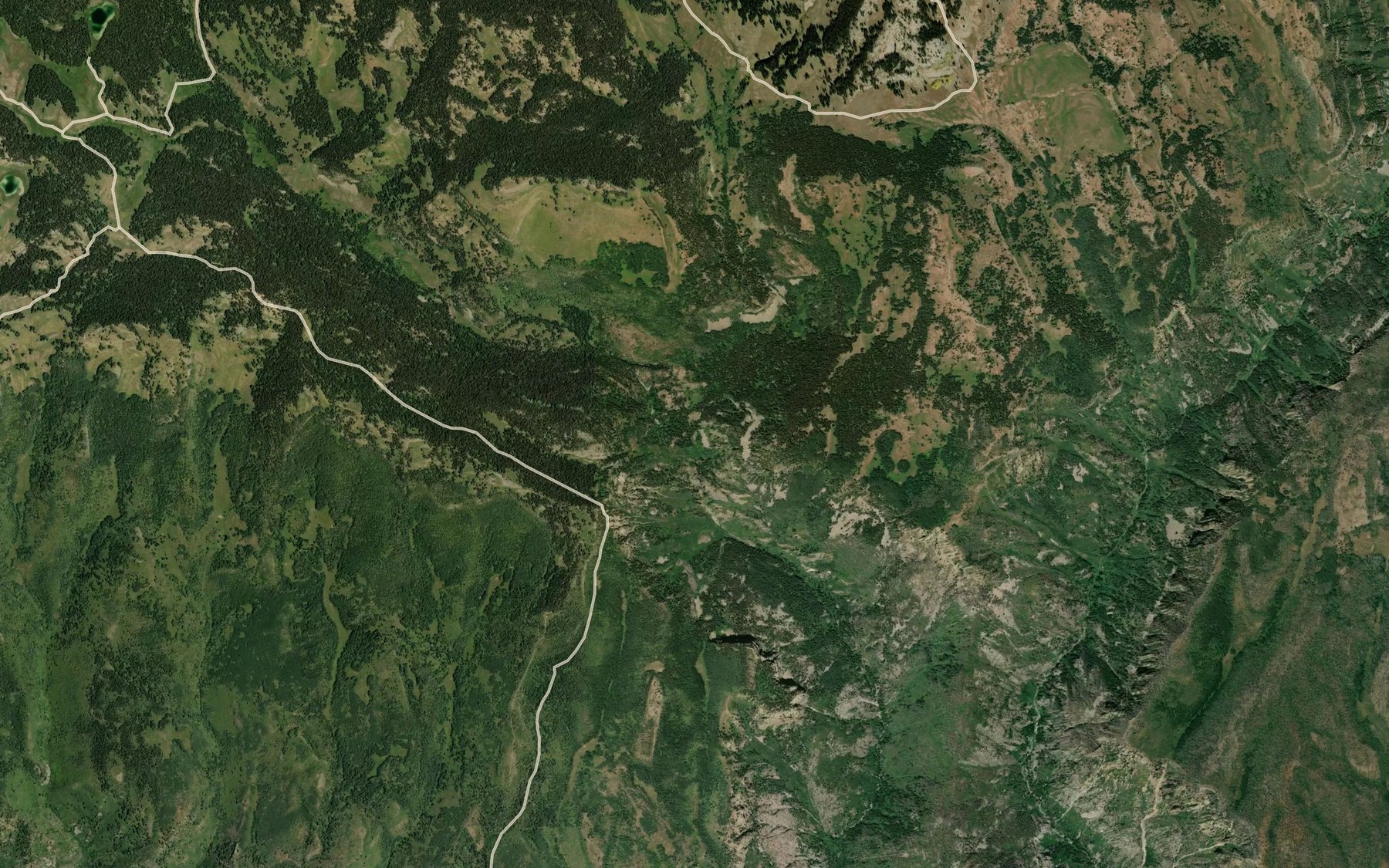 Satellite map of the East No Name Creek