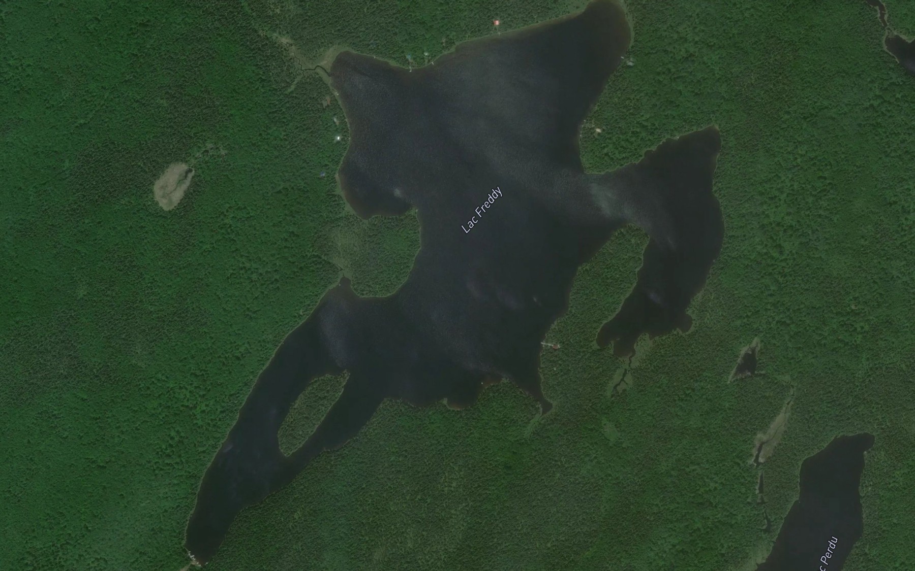 Satellite map of the Lac Freddy