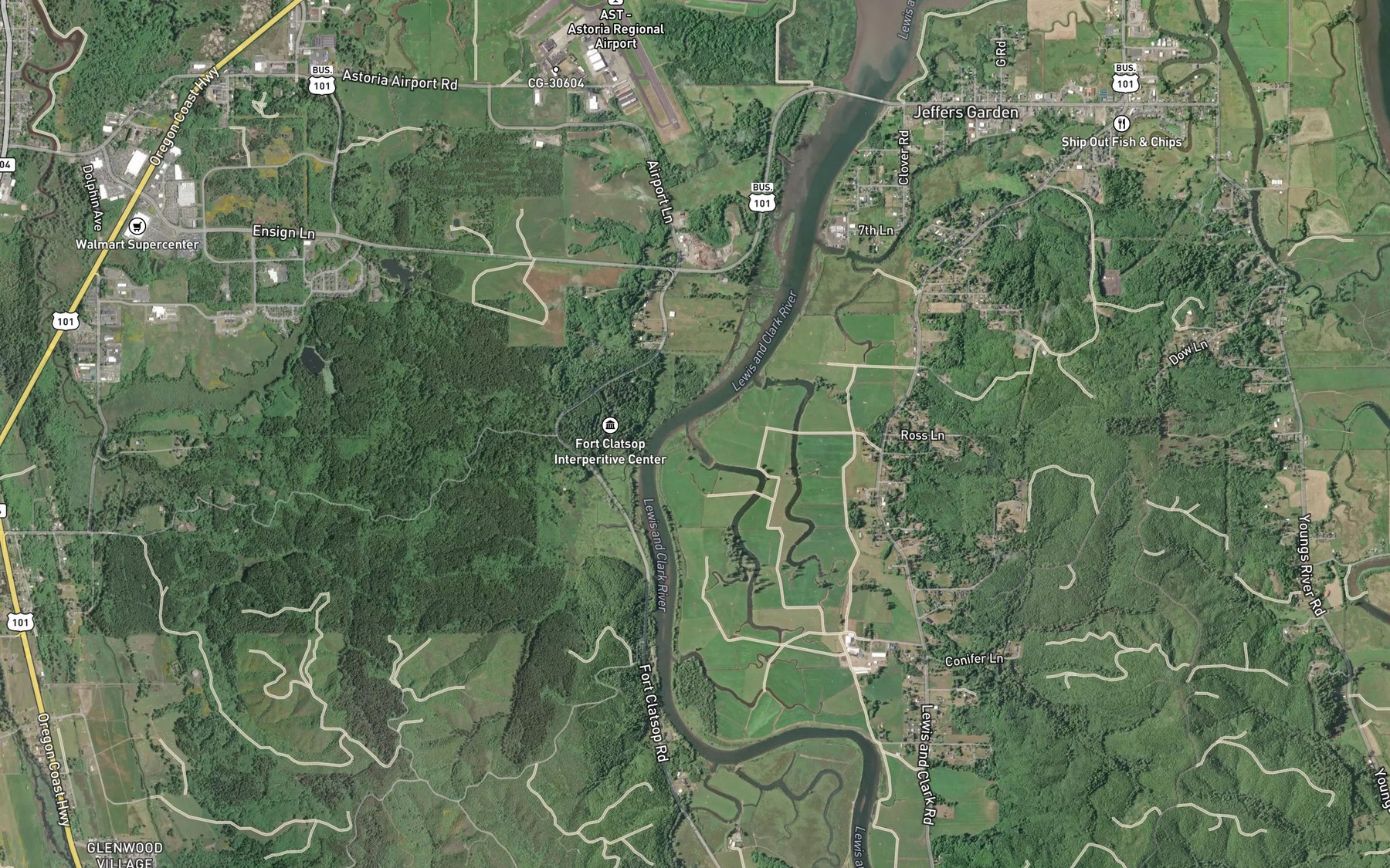 Satellite map of the Green Slough