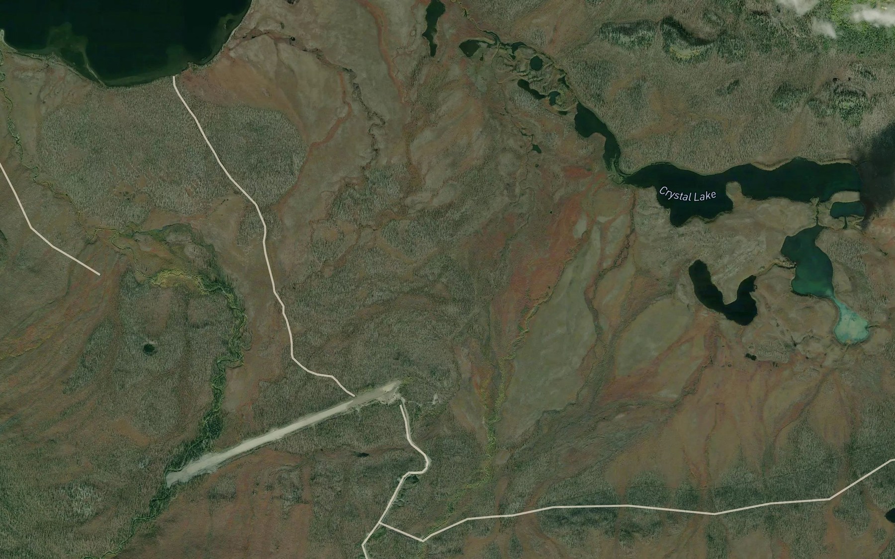 Satellite map of the Crystal Creek