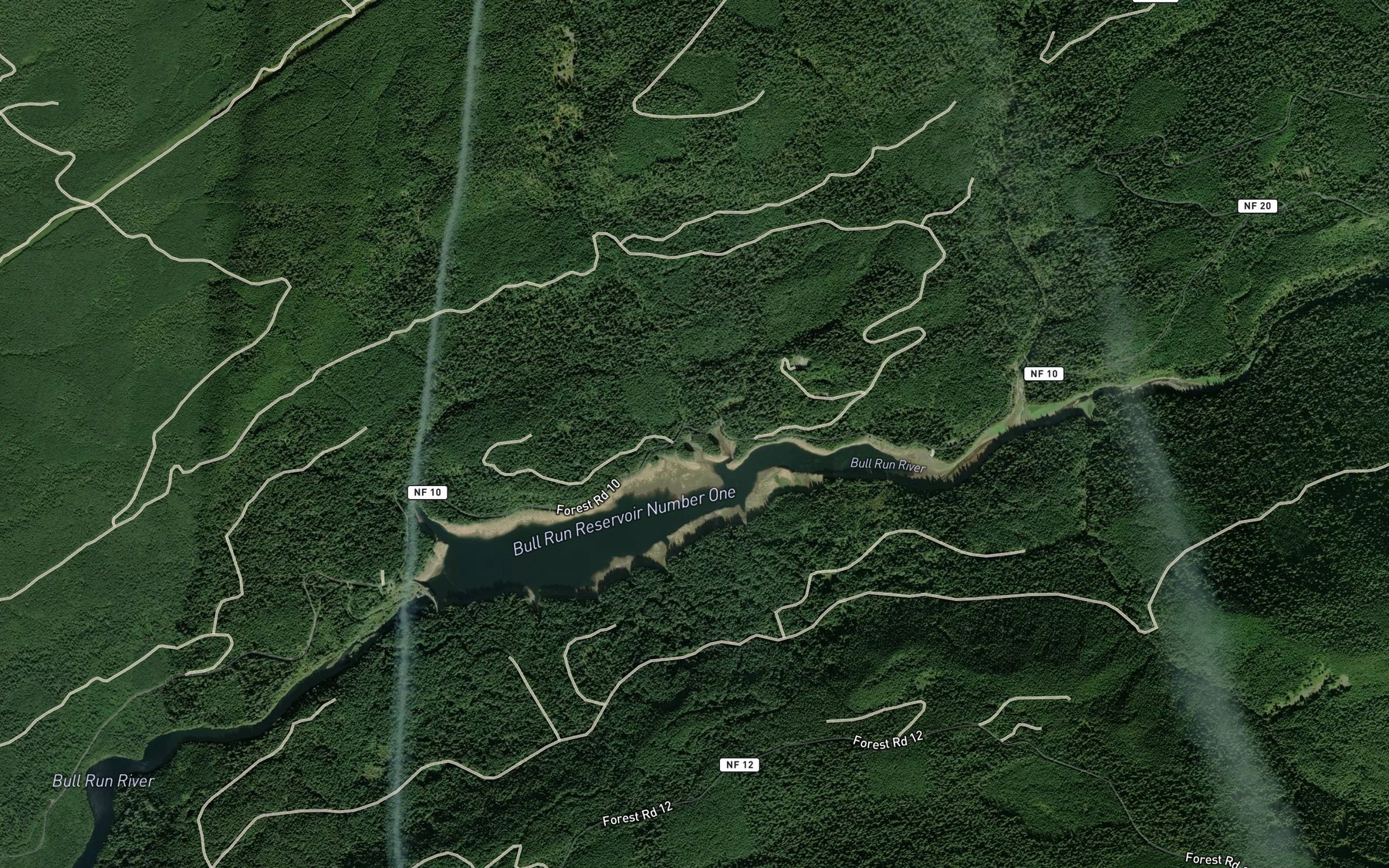 Satellite map of the Cougar Creek
