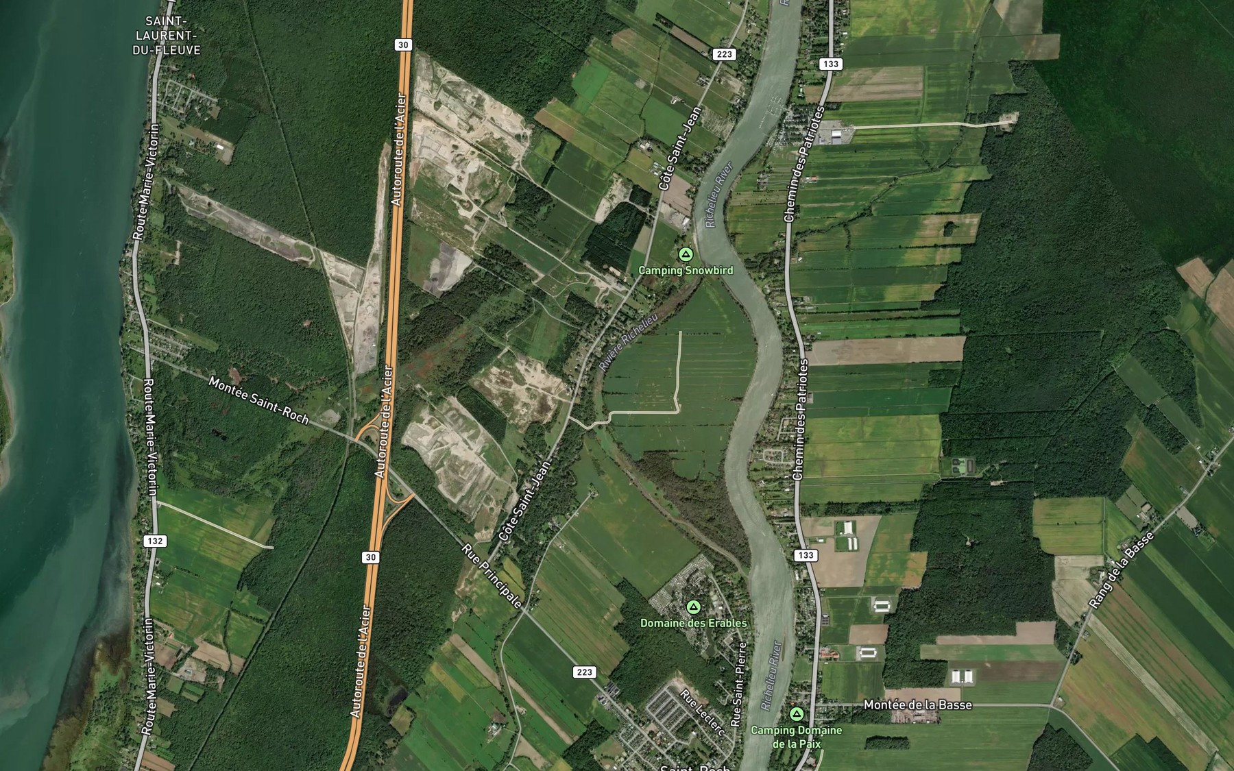 Satellite map of the Ruisseau Laprade