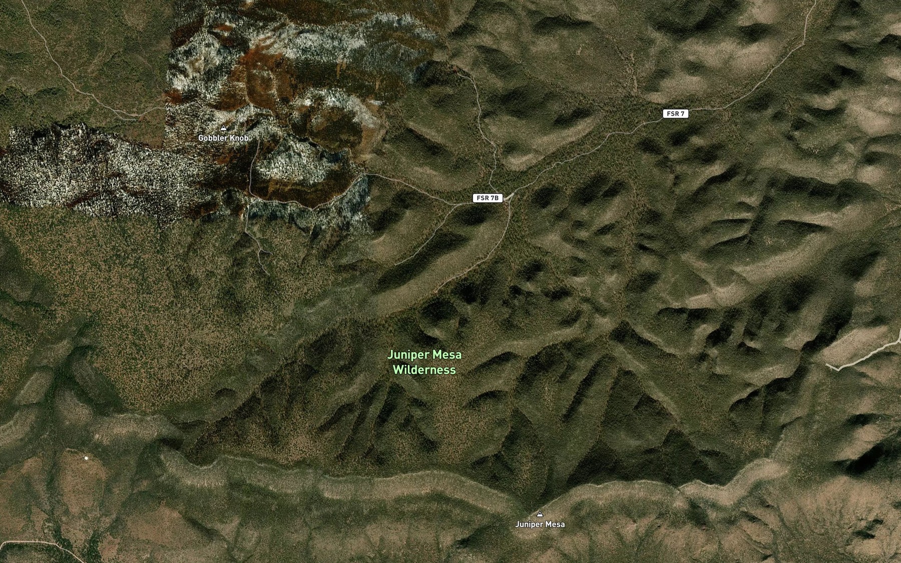 Satellite map of the Pine Springs