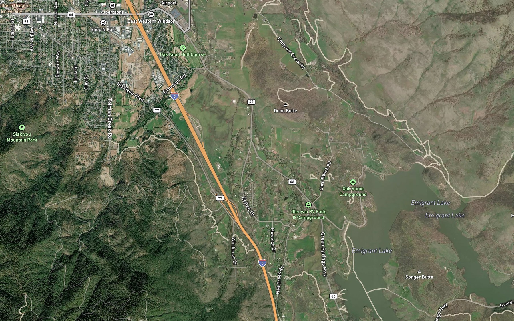 Satellite map of the Merriman Reservoir