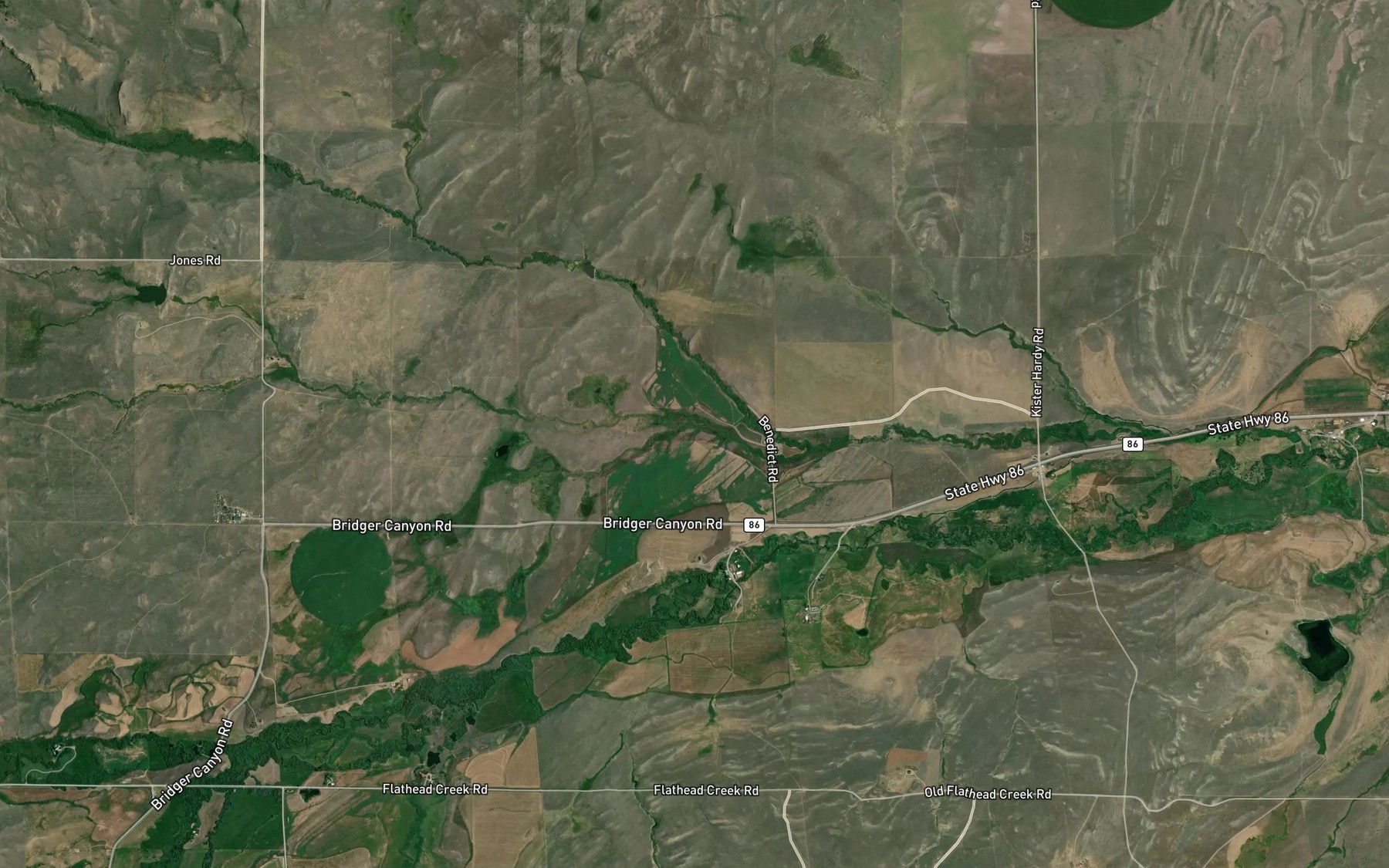 Satellite map of the Middle Fork Dry Creek