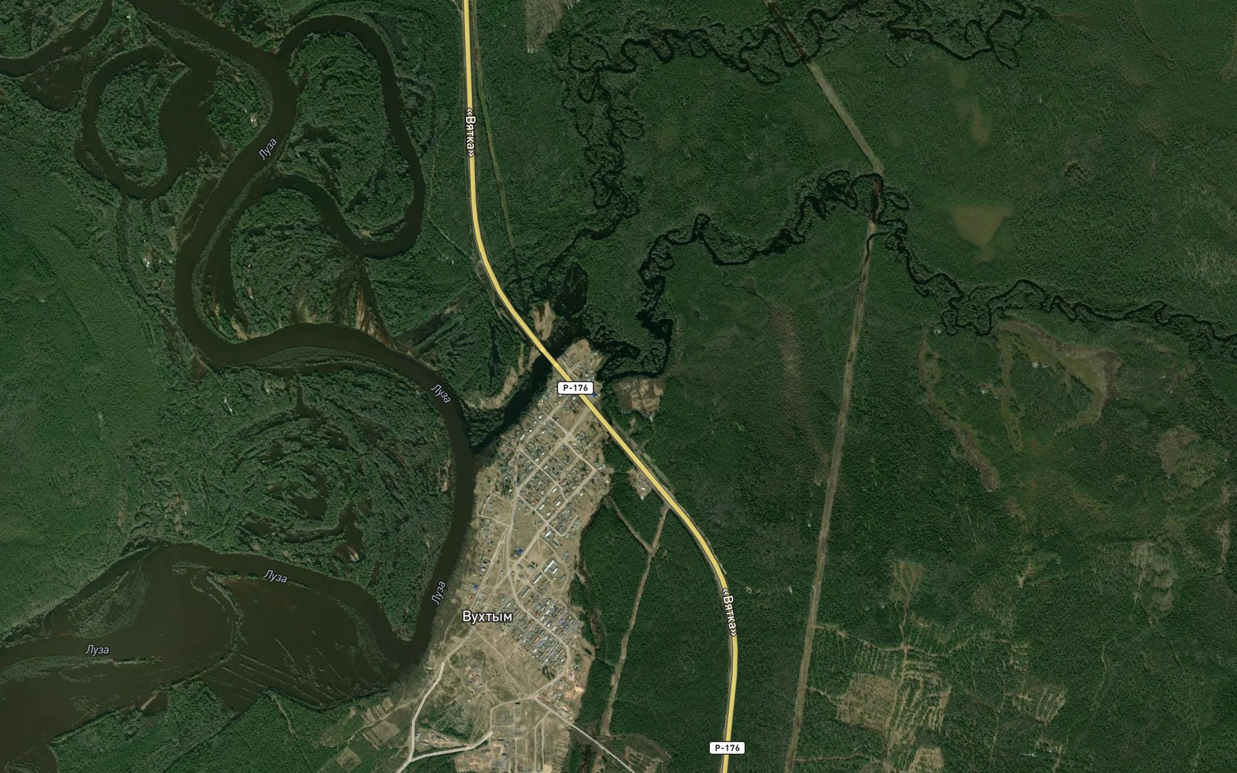 Satellite map of the Vukhtym