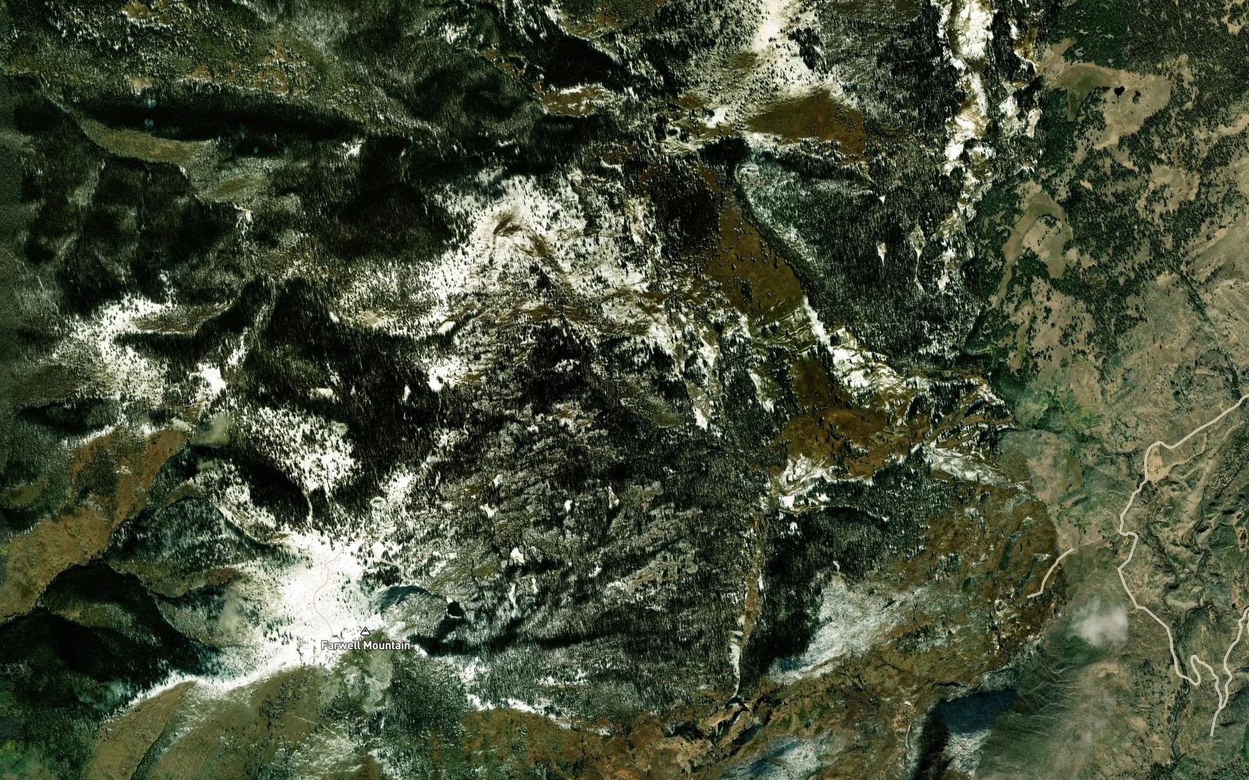 Satellite map of the Farwell Lake