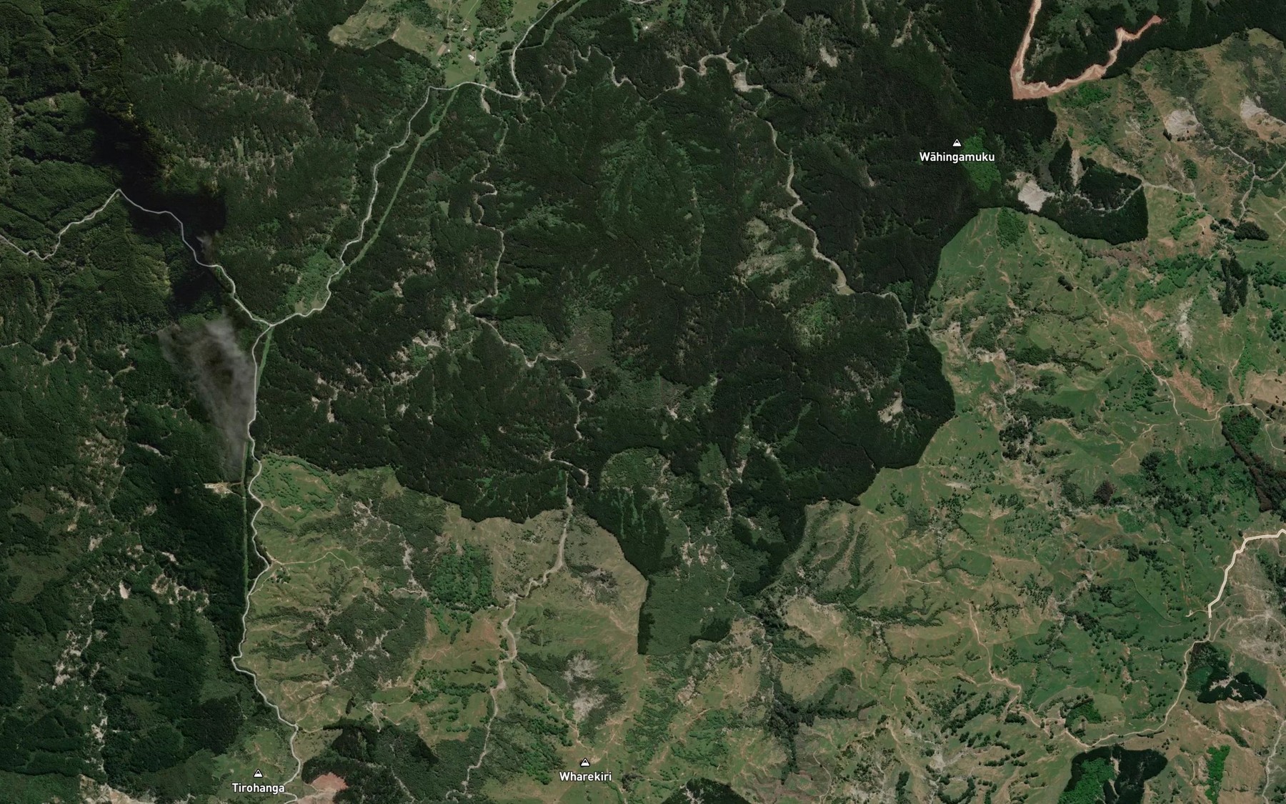 Satellite map of the Waipapa Stream