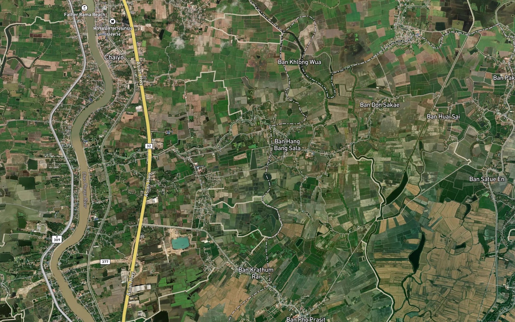 Satellite map of the Nong Mae Lat Yai
