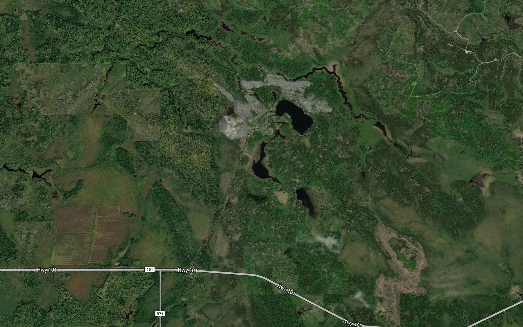 Satellite map of the Croesus Lake