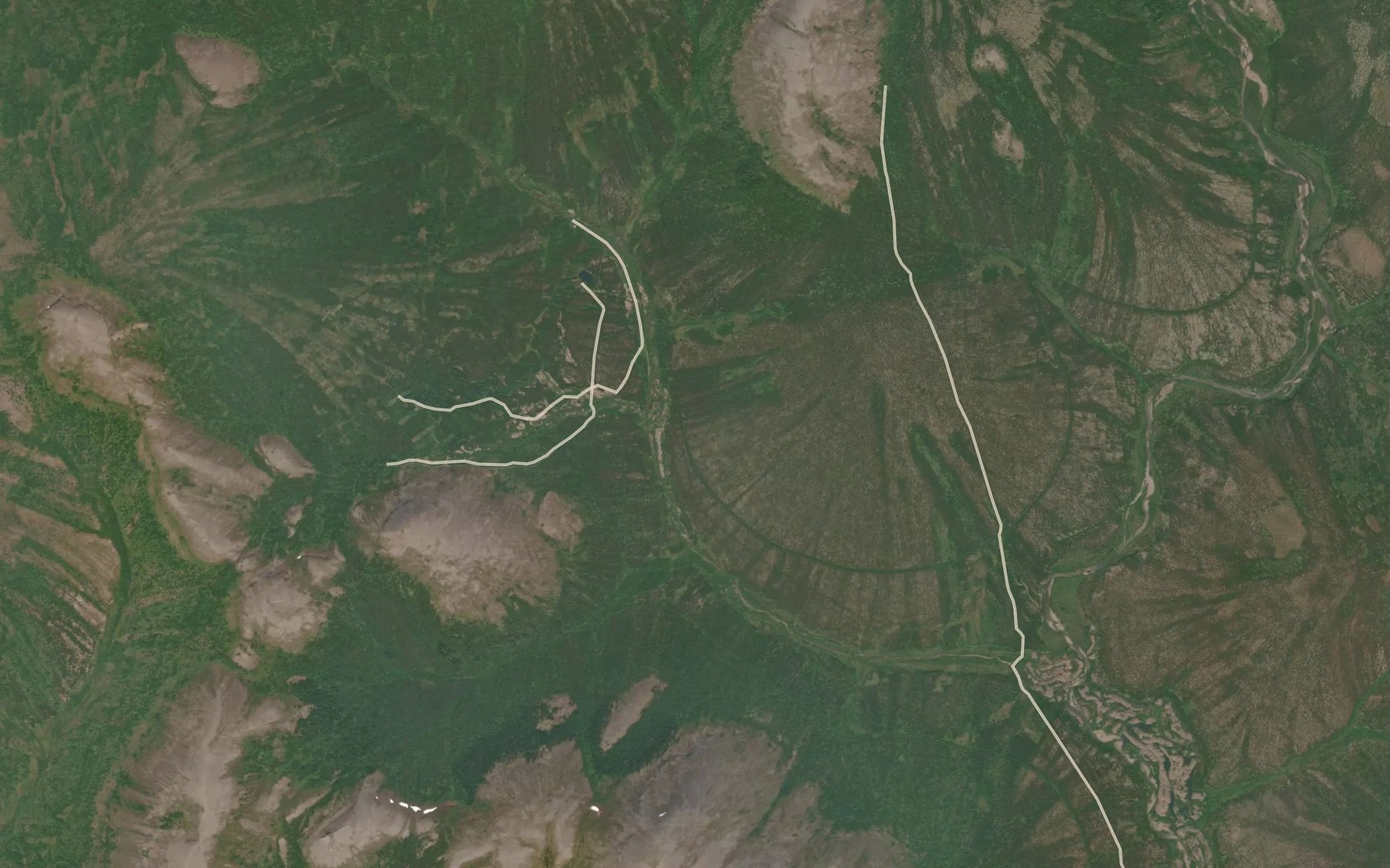 Satellite map of the Albion Creek