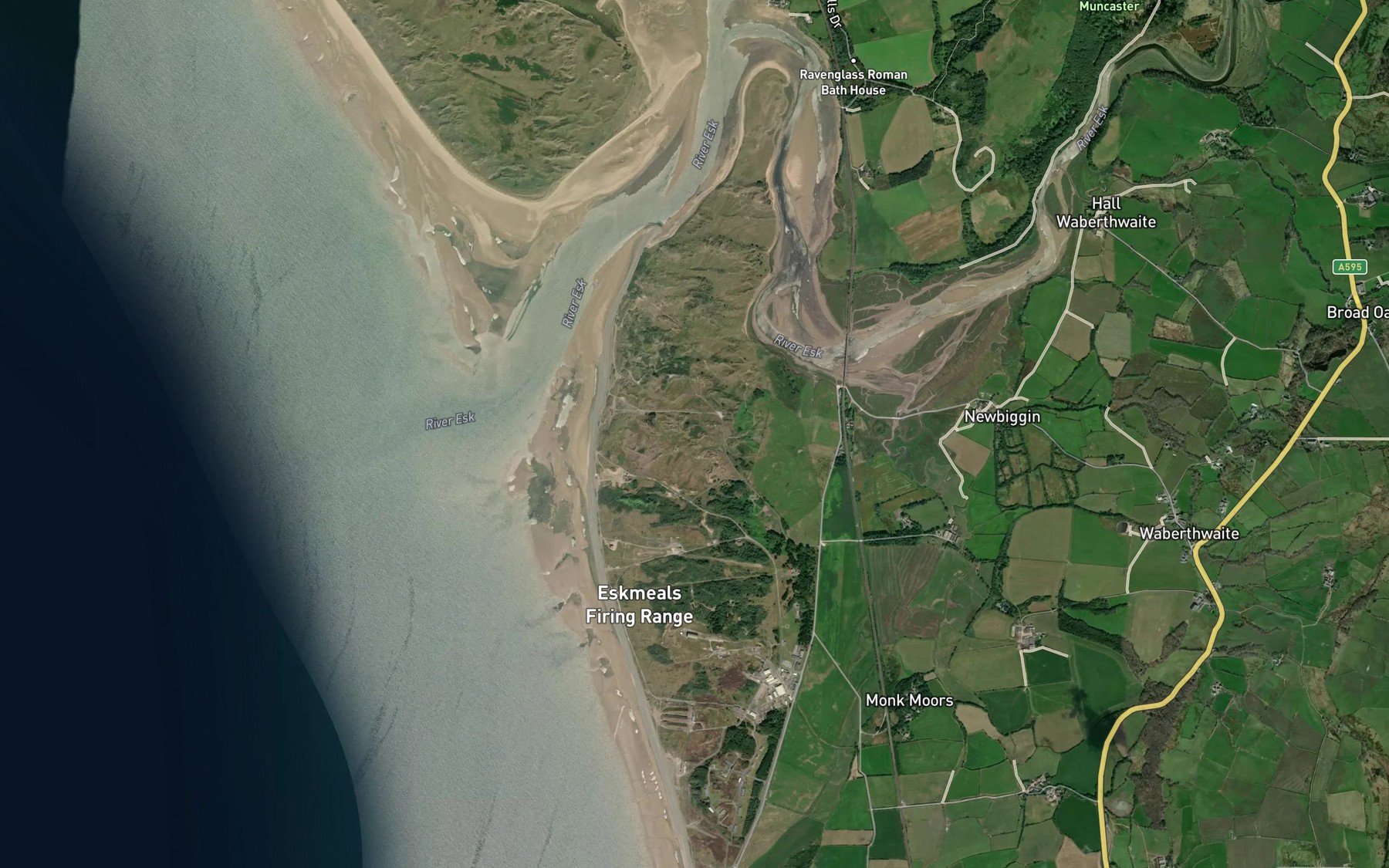 Satellite map of the River Esk