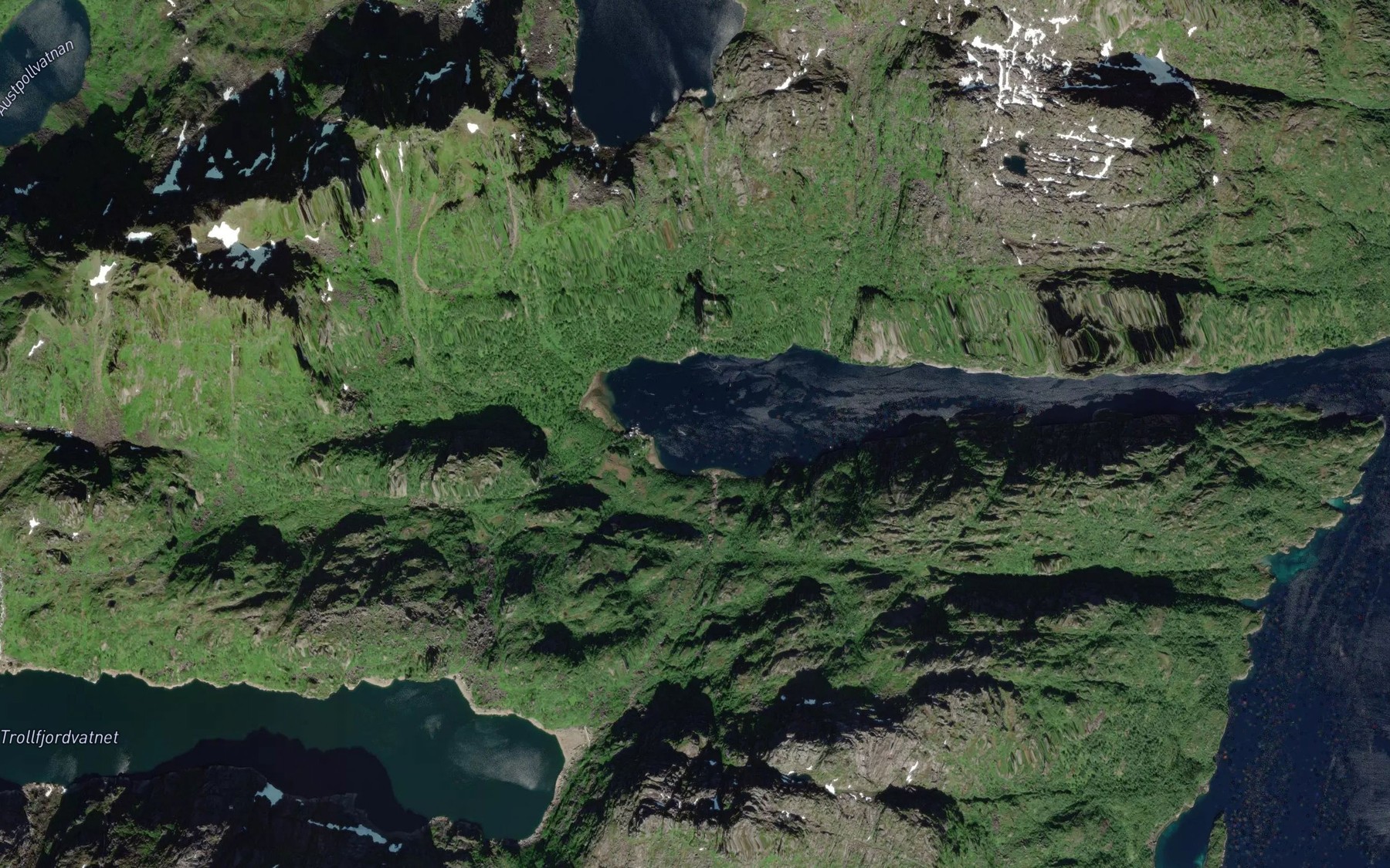Satellite map of the Trollfjorden