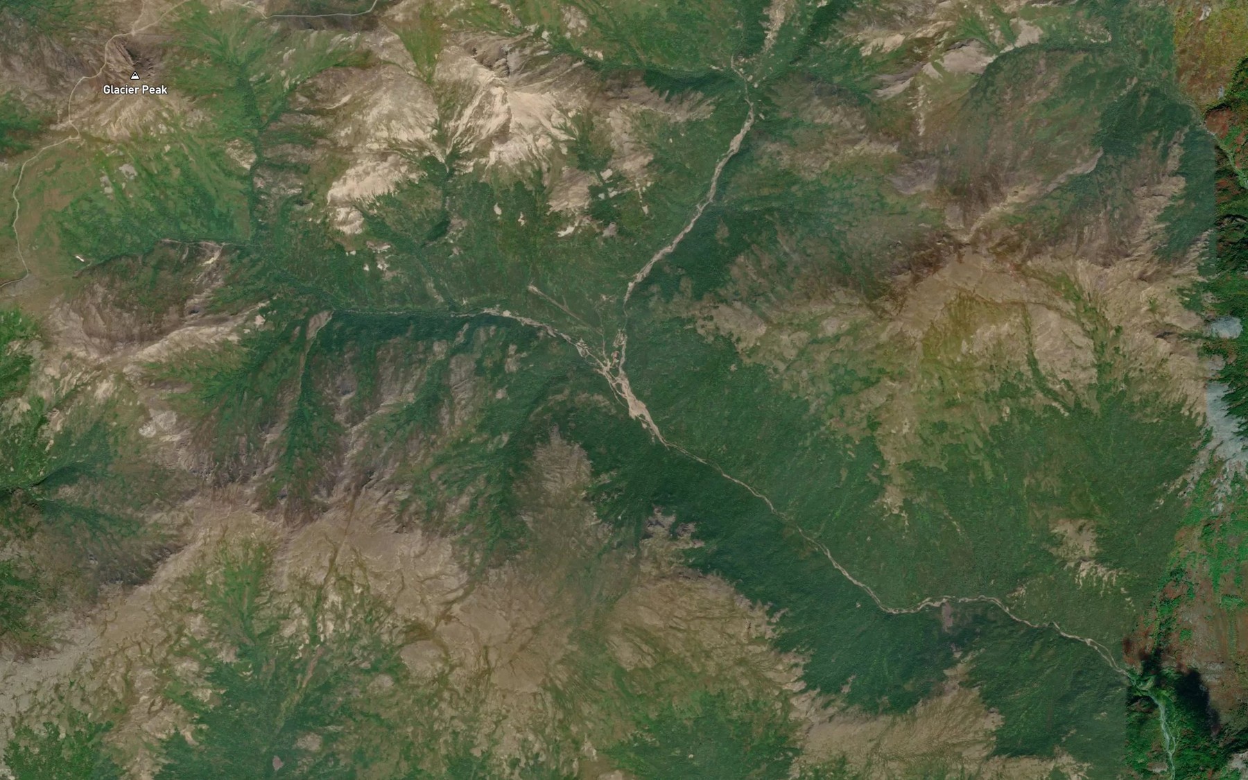 Satellite map of the West Fork Glen Creek