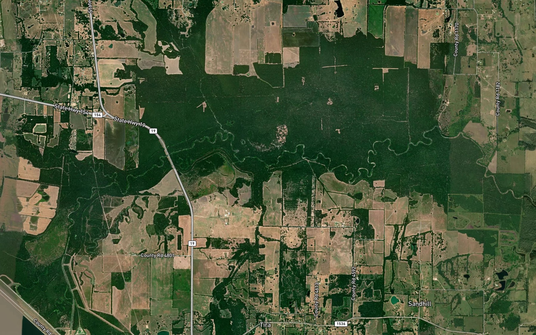 Satellite map of the Vaden Creek