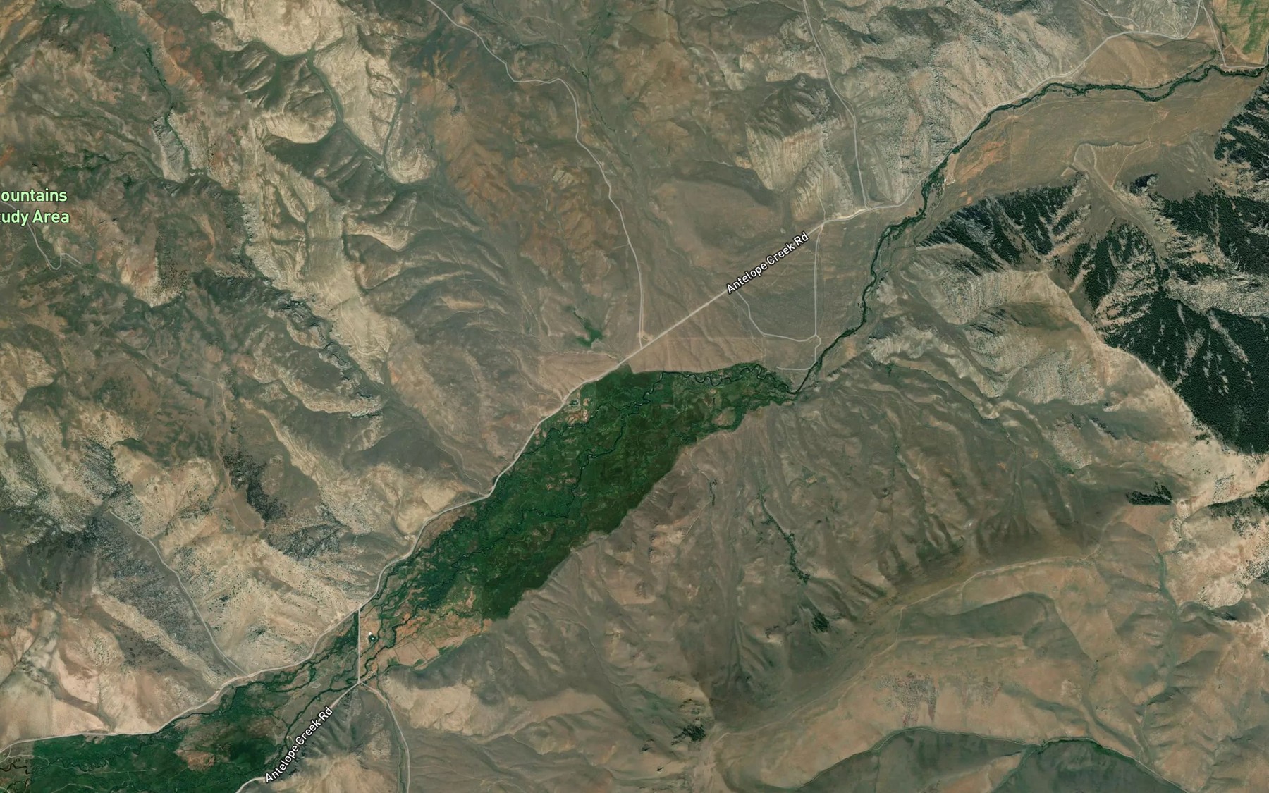 Satellite map of the Cherry Creek