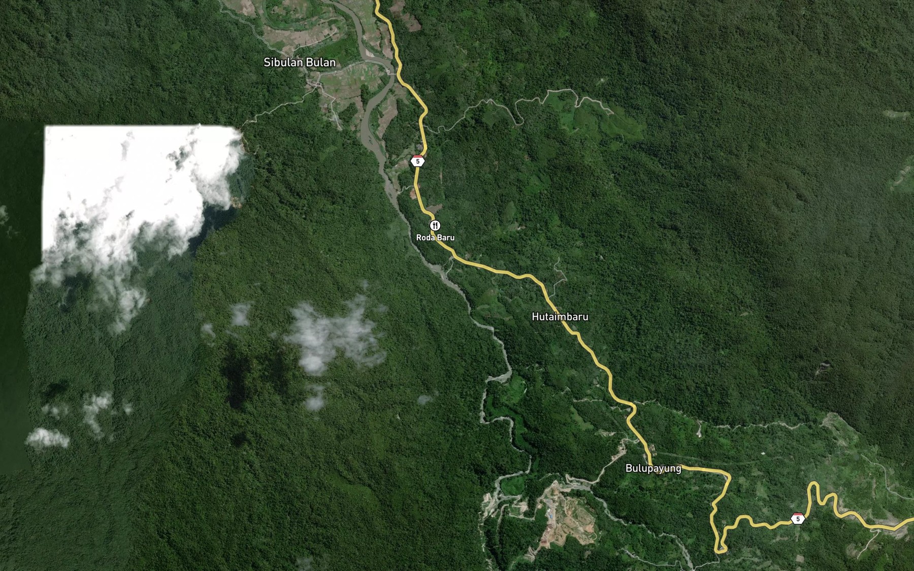 Satellite map of the Aek Hopon