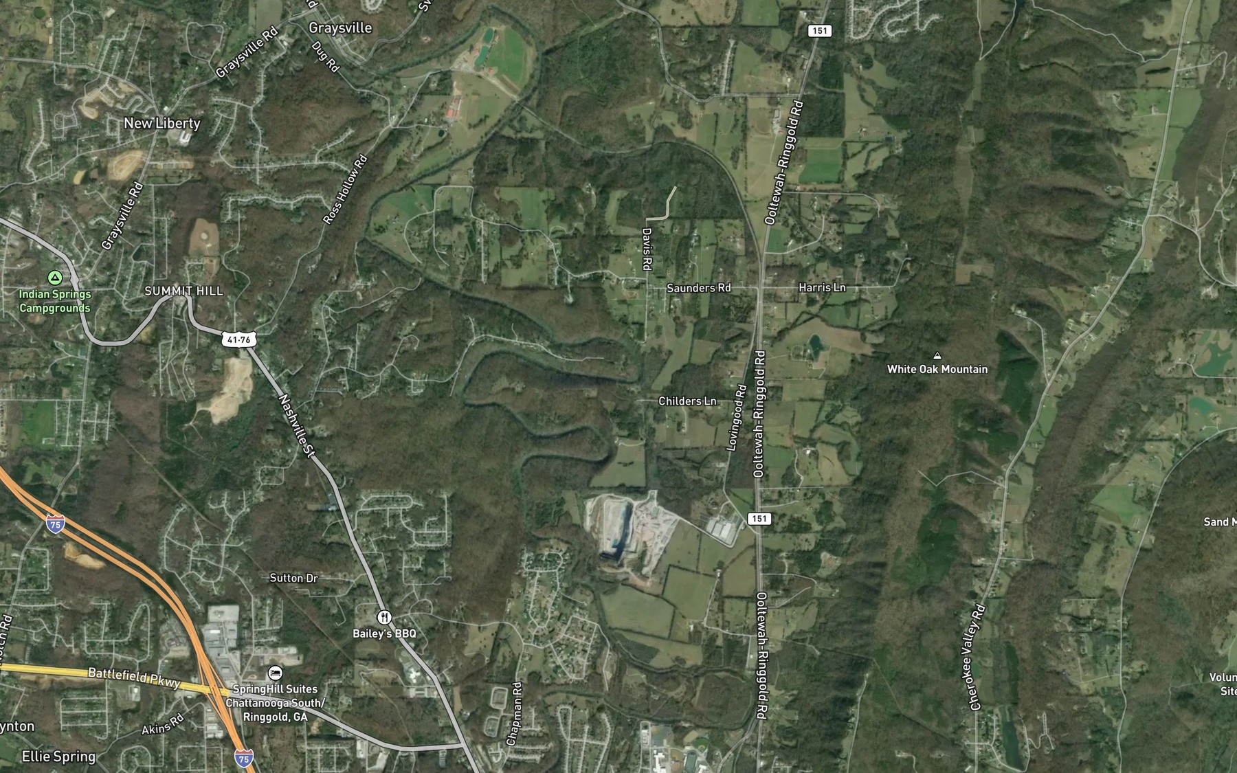 Satellite map of the Kettle Branch