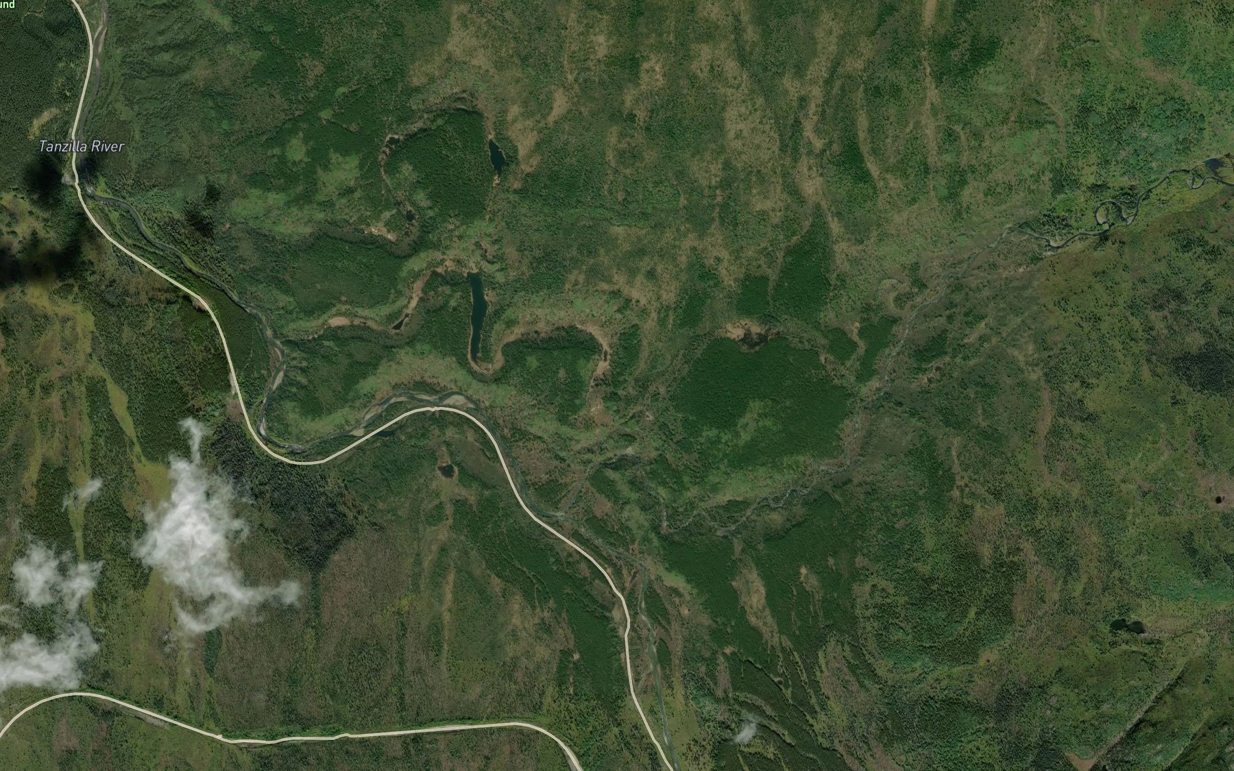 Satellite map of the Zuback Creek