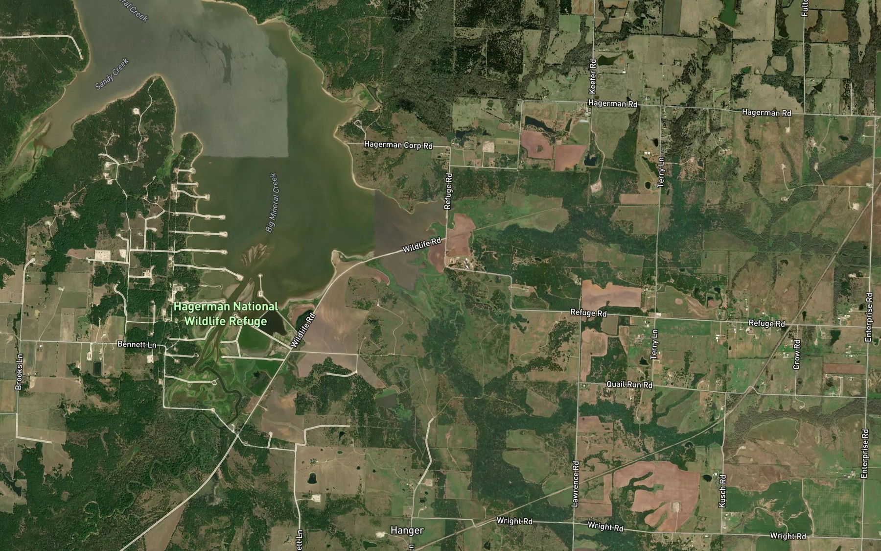 Satellite map of the Harris Creek
