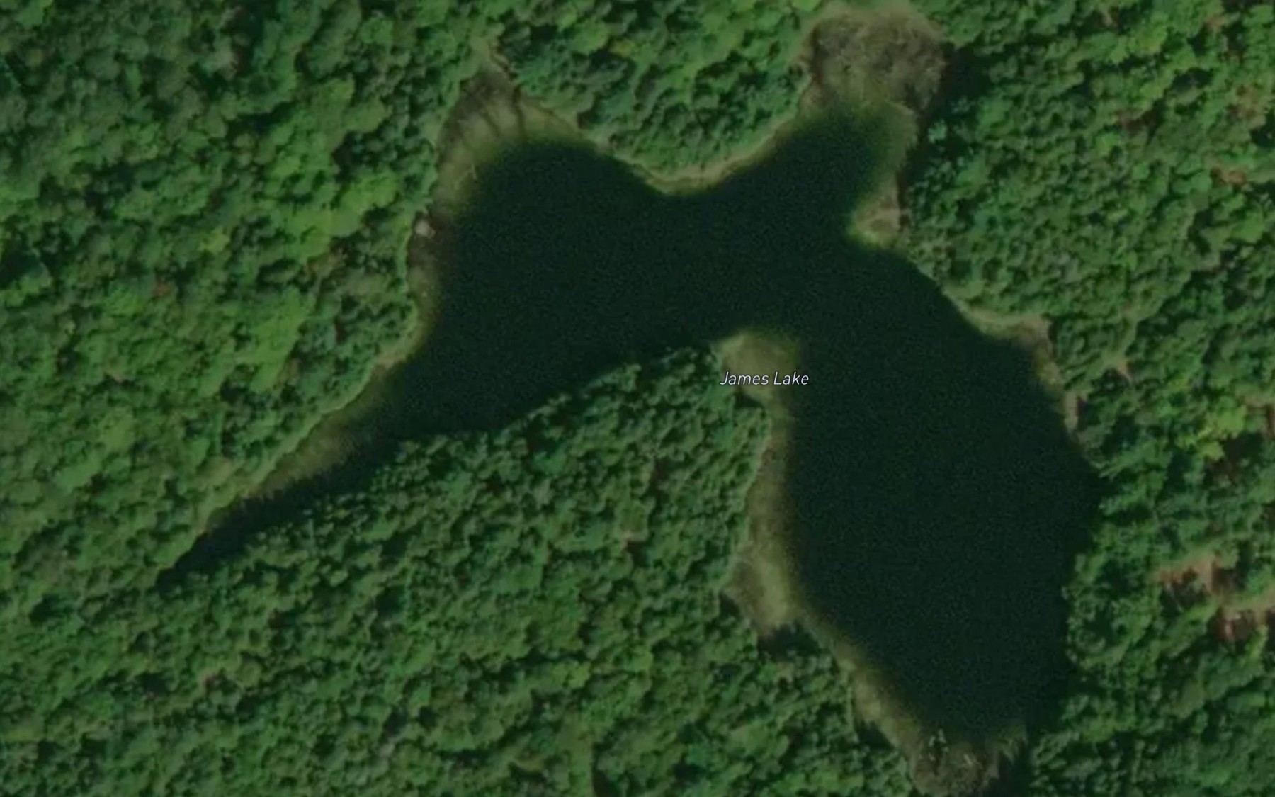 Satellite map of the James Lake