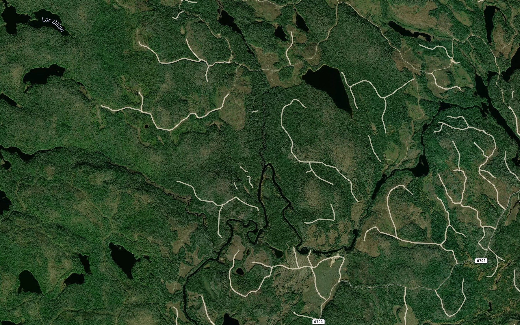 Satellite map of the Ruisseau du Caribou