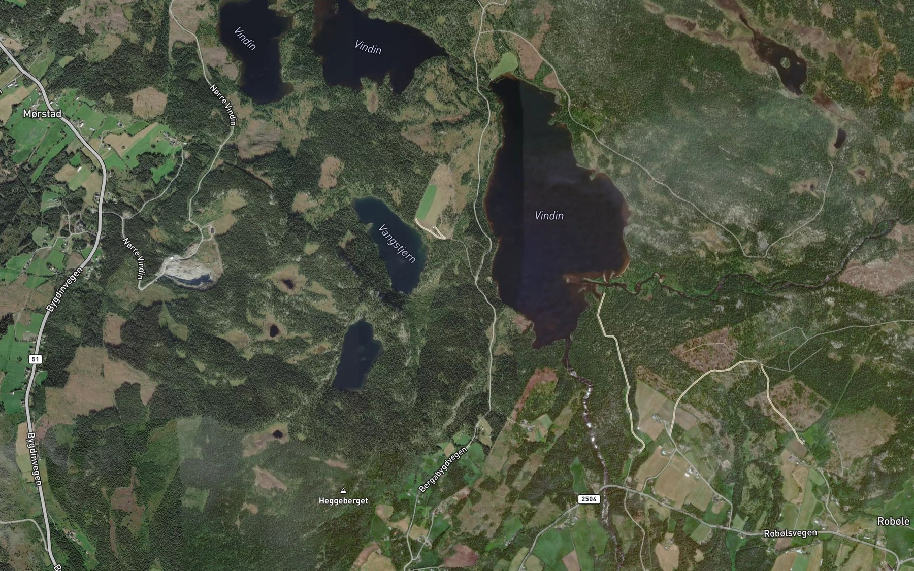 Satellite map of the Vangstjednbekken
