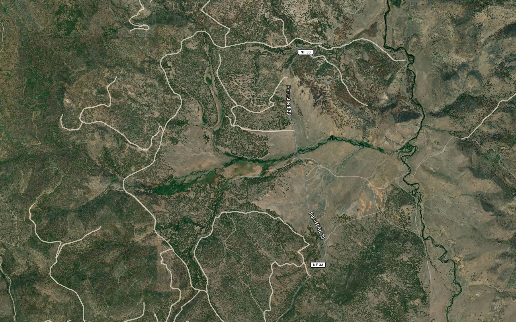 Satellite map of the South Fork Coffeepot Creek