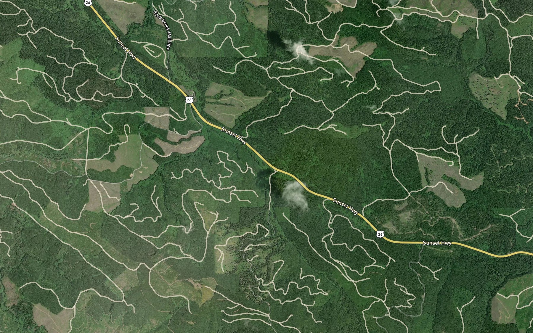 Satellite map of the Bear Creek