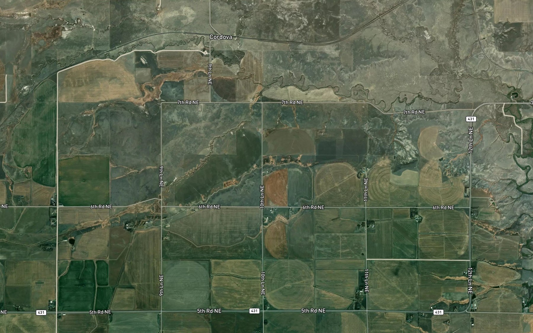 Satellite map of the Thompson Drain